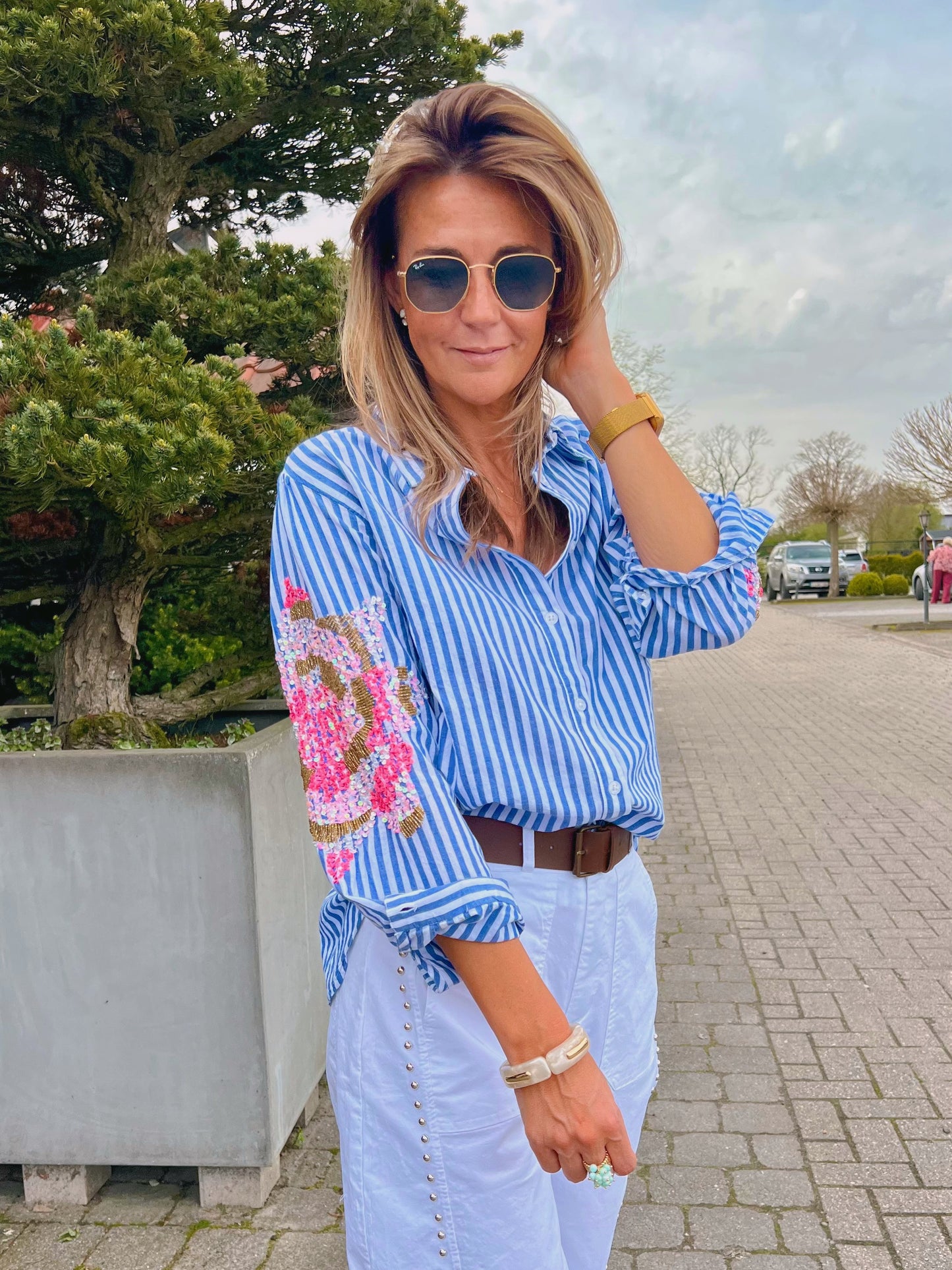 STRIPES & SEQUINS BLOUSE