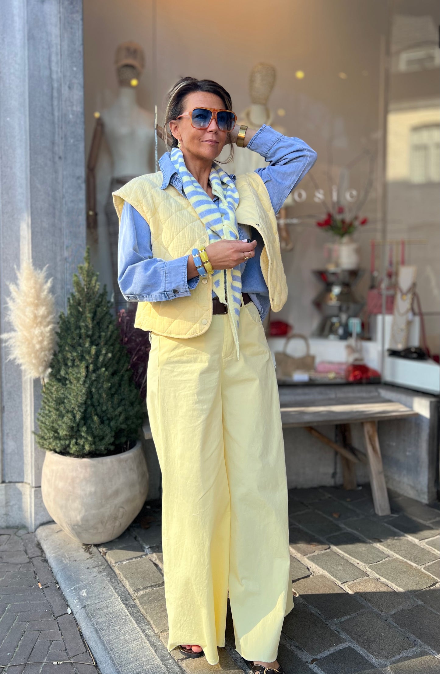 WIDE LEG PANTS YELLOW