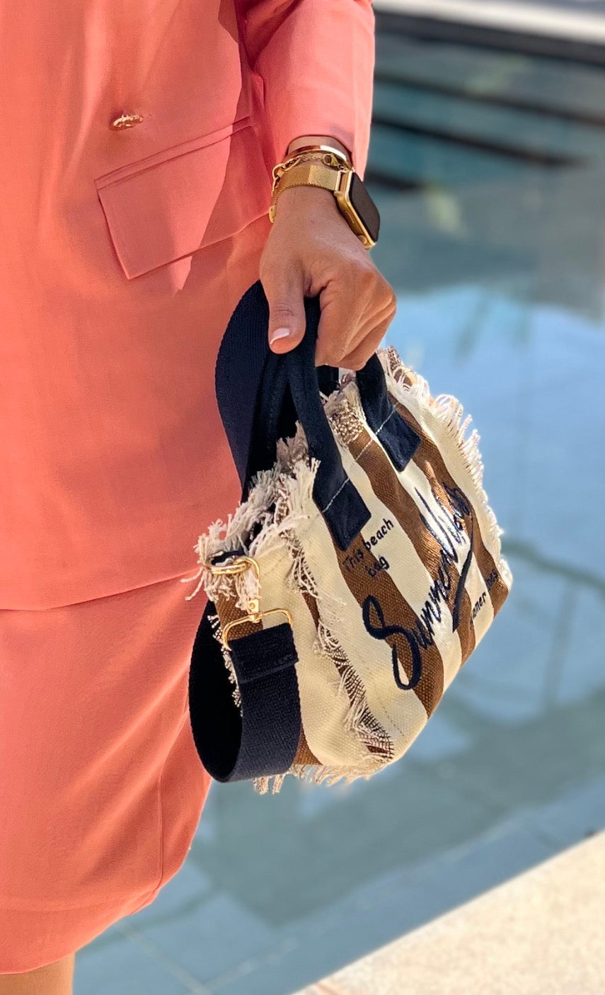 SUMMERVIBES BAG SMAL BROWN/BLUE