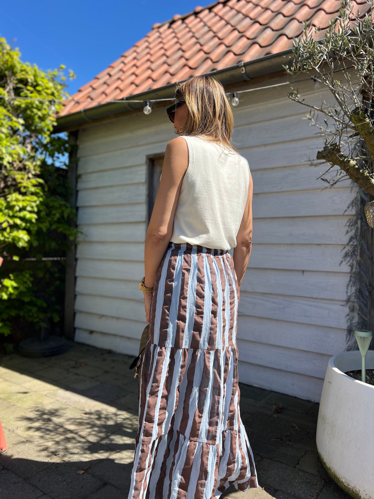 BALI BLUE AND BROWN SKIRT