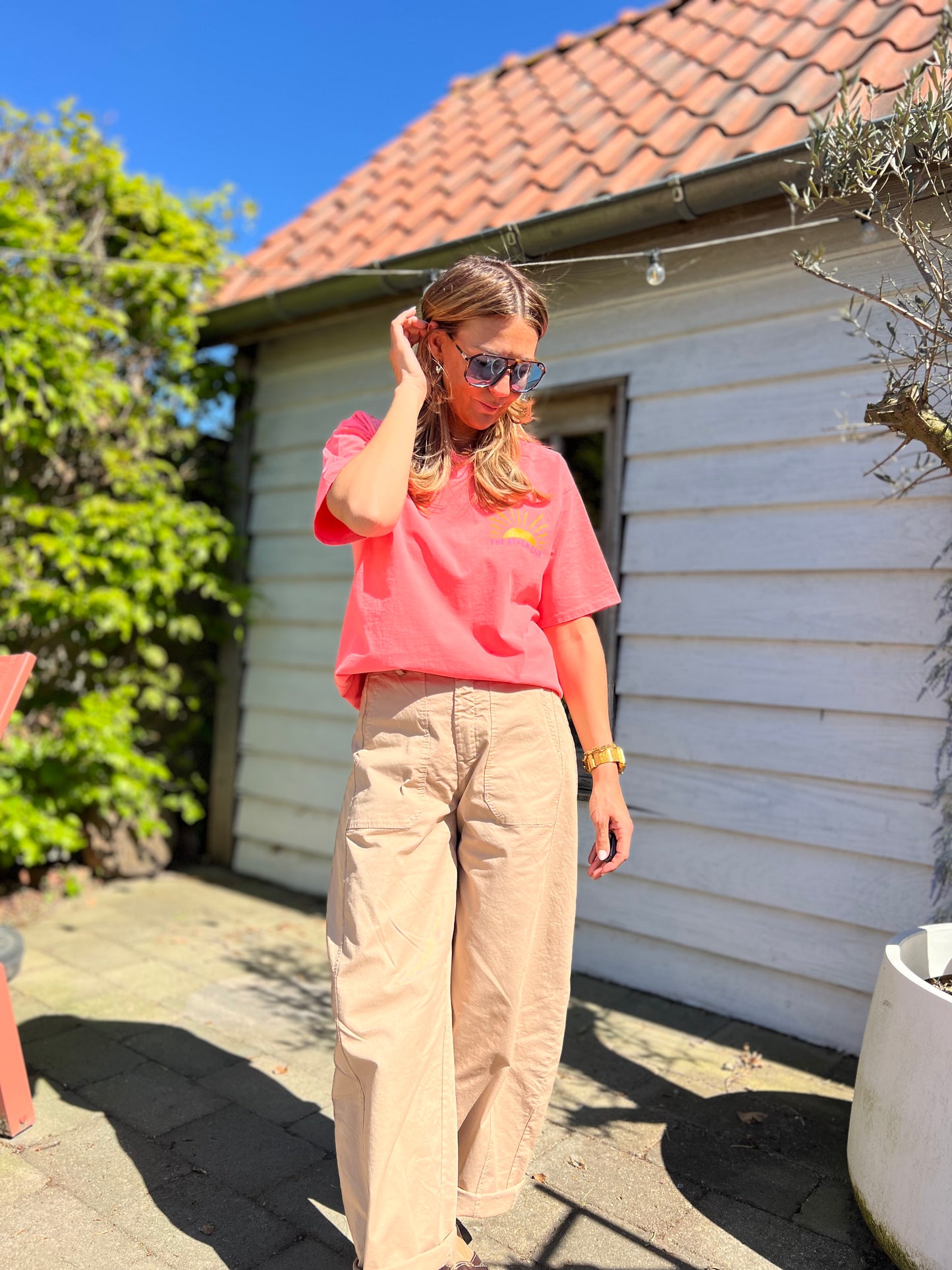 BEACH CLUB T-SHIRT CORAL