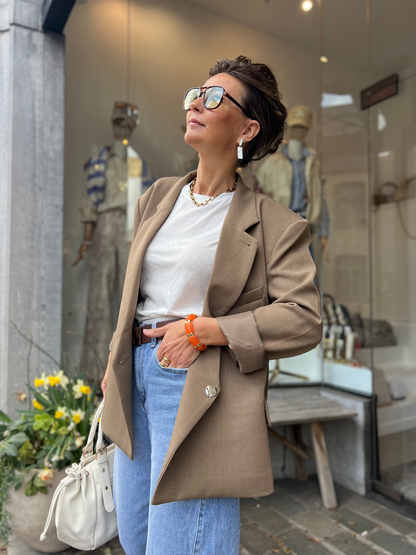 OVERSIZED CHECKED BLAZER