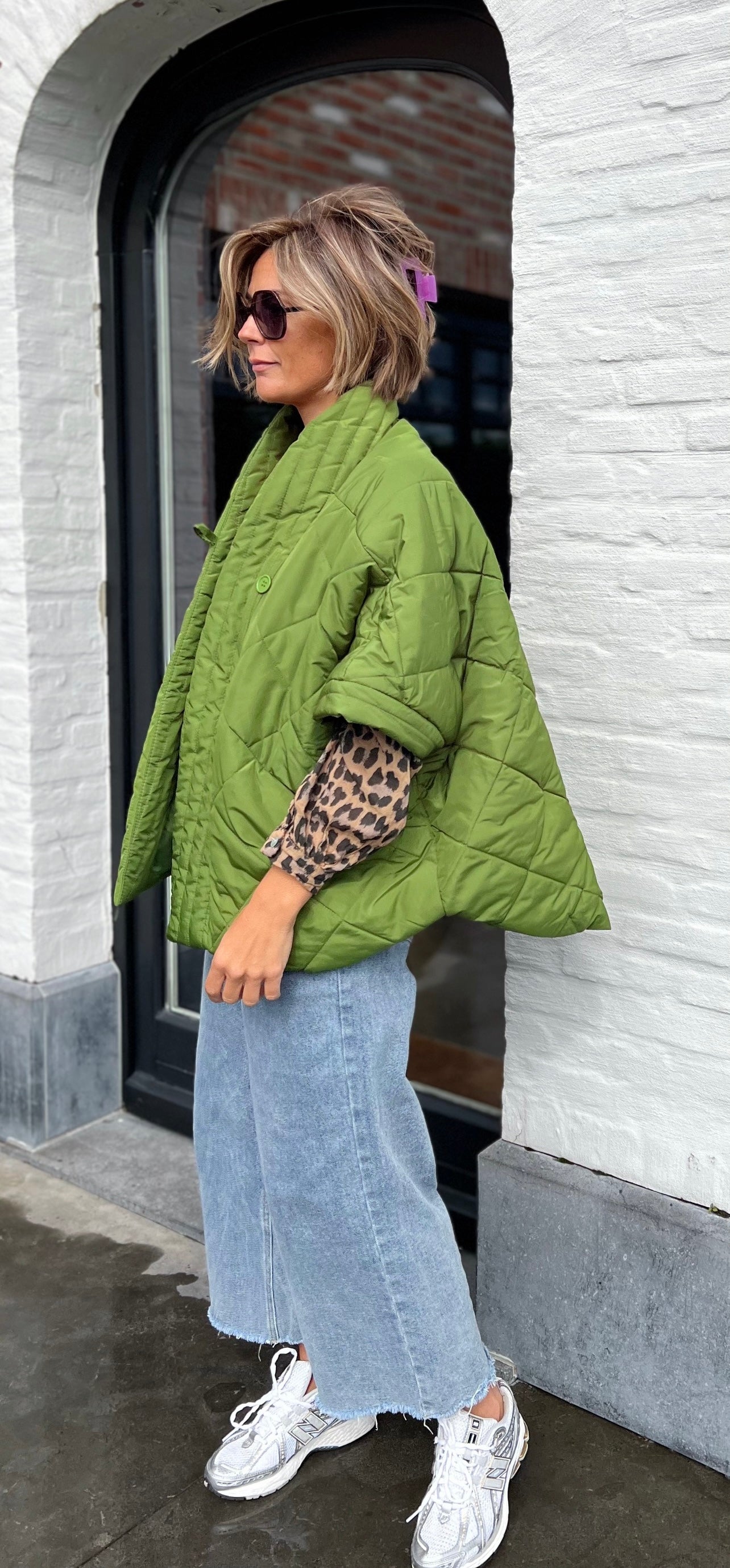 PADDED PONCHO GILET GREEN