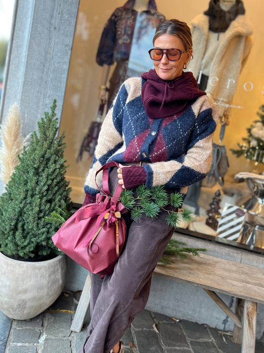 BARREL PANTS VELOURS CHOCO new