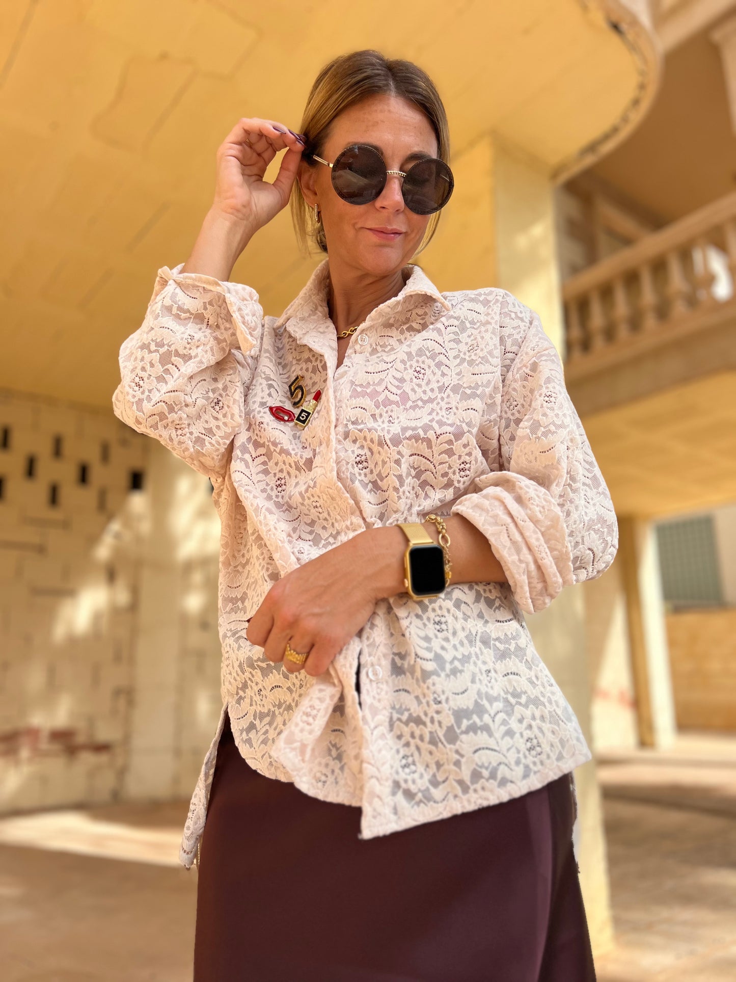 ESDA LACE BLOUSE CREAM