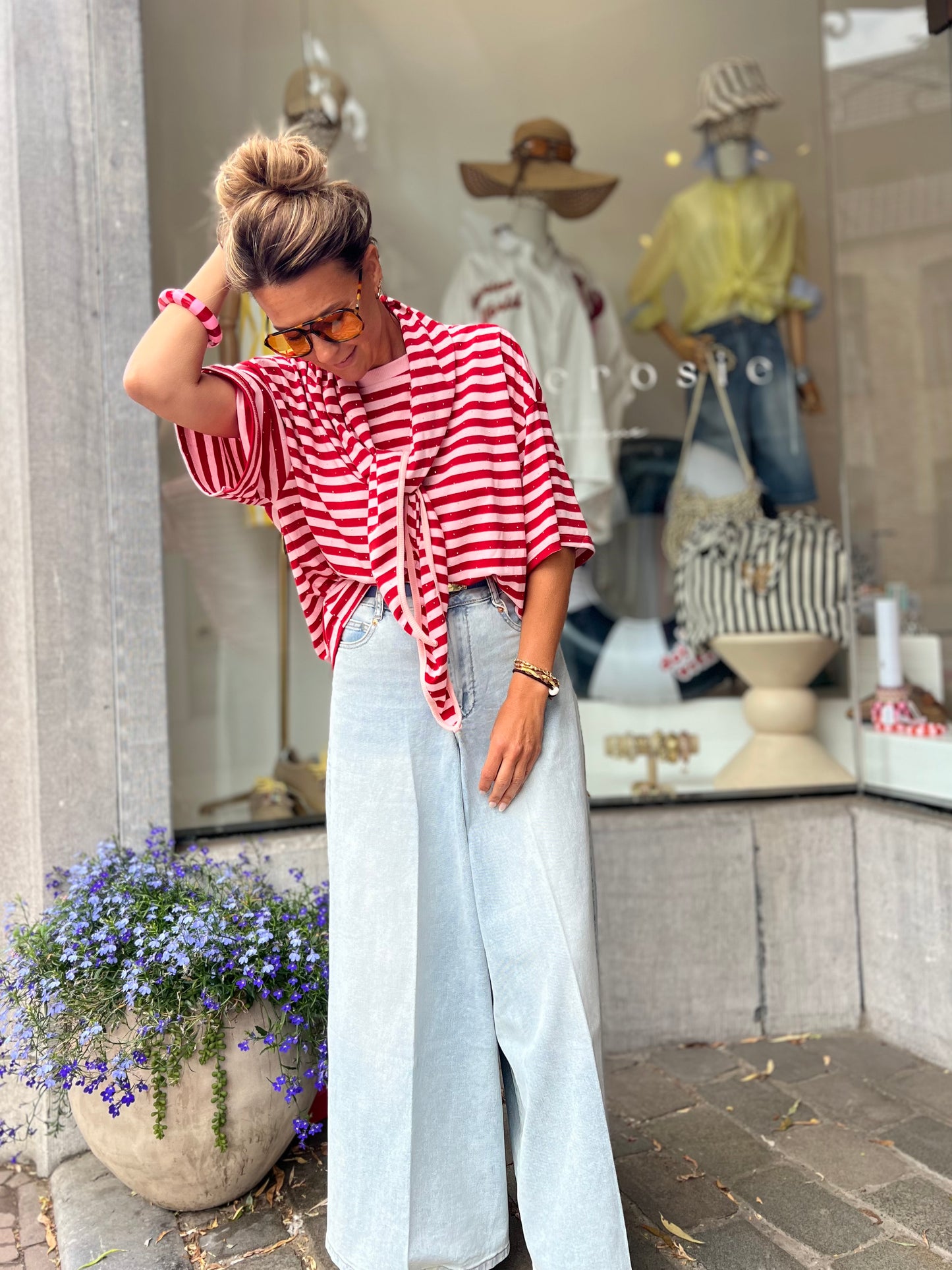 CANDY STRIPE SCARF PINK/RED