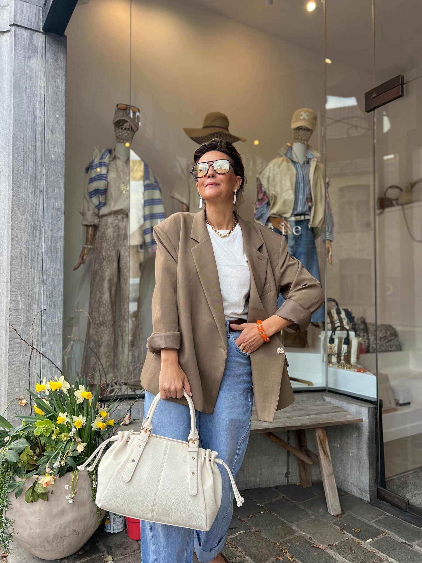 OVERSIZED CHECKED BLAZER