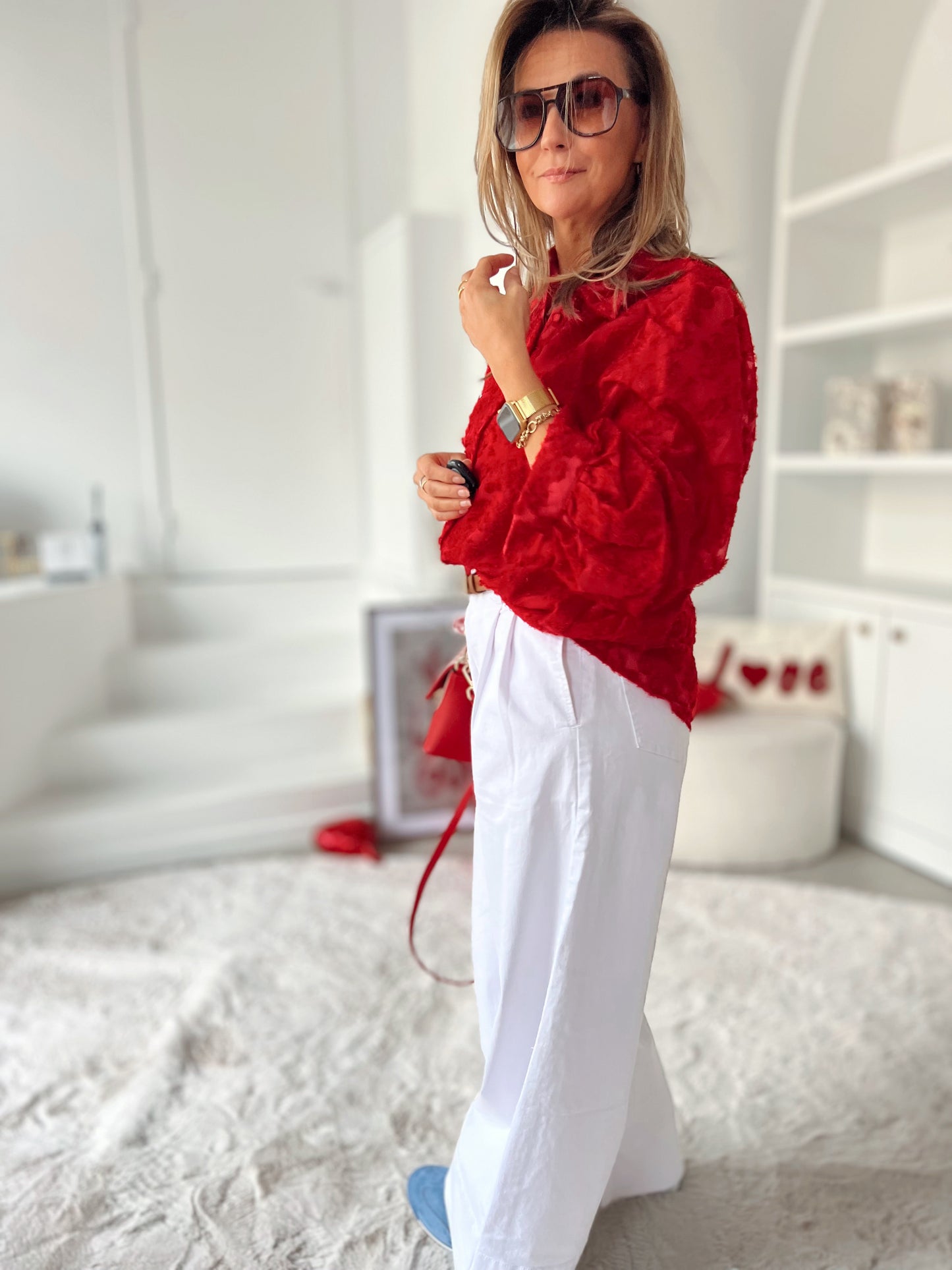 LILY RED BLOUSE