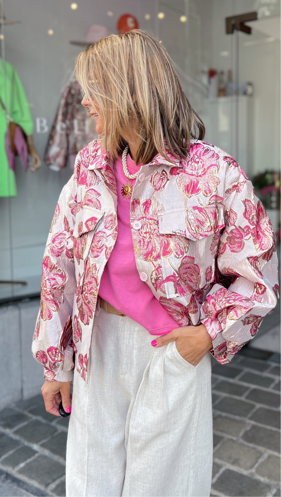 FLORAL PINK JACKET