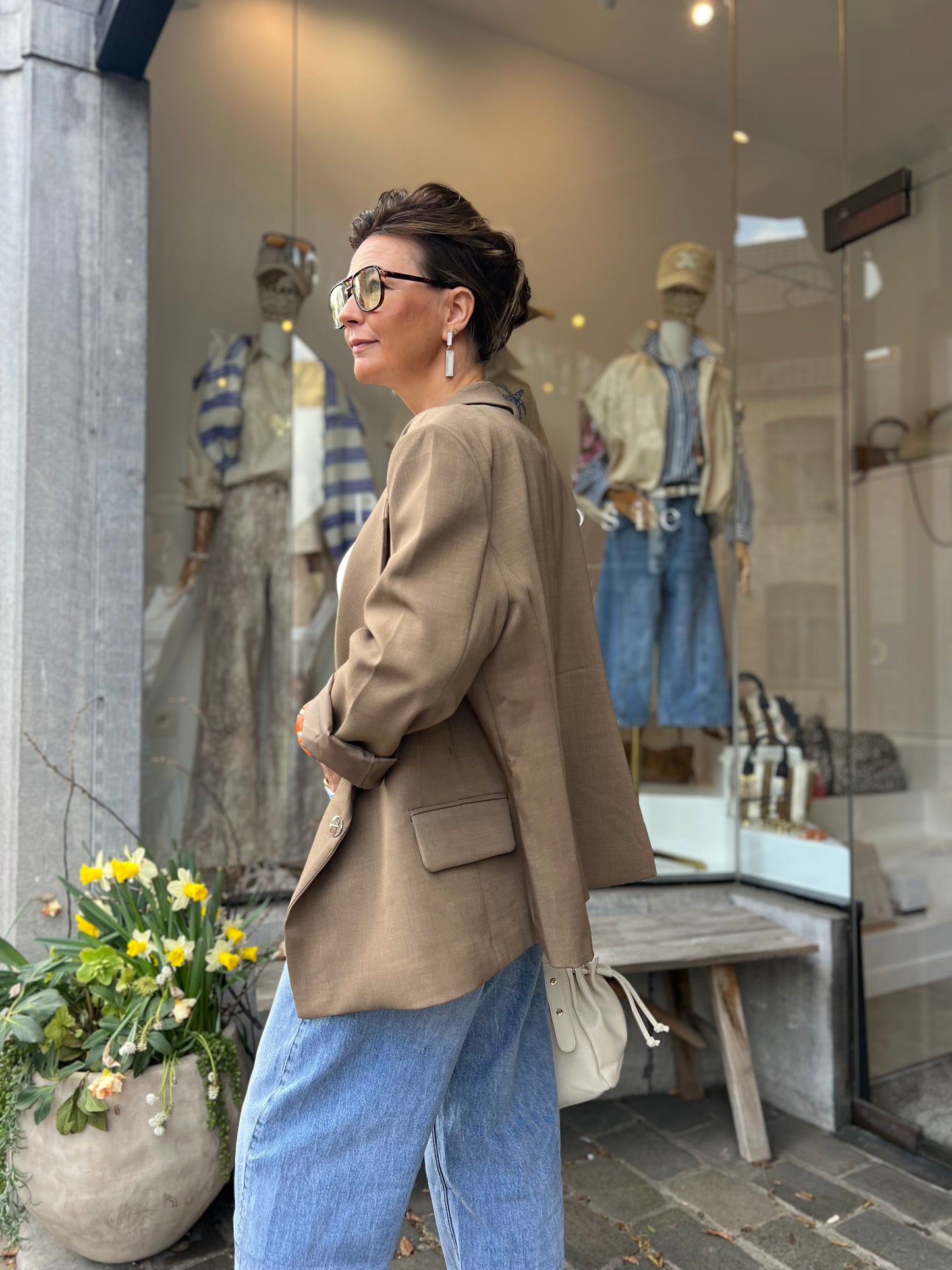 OVERSIZED CHECKED BLAZER