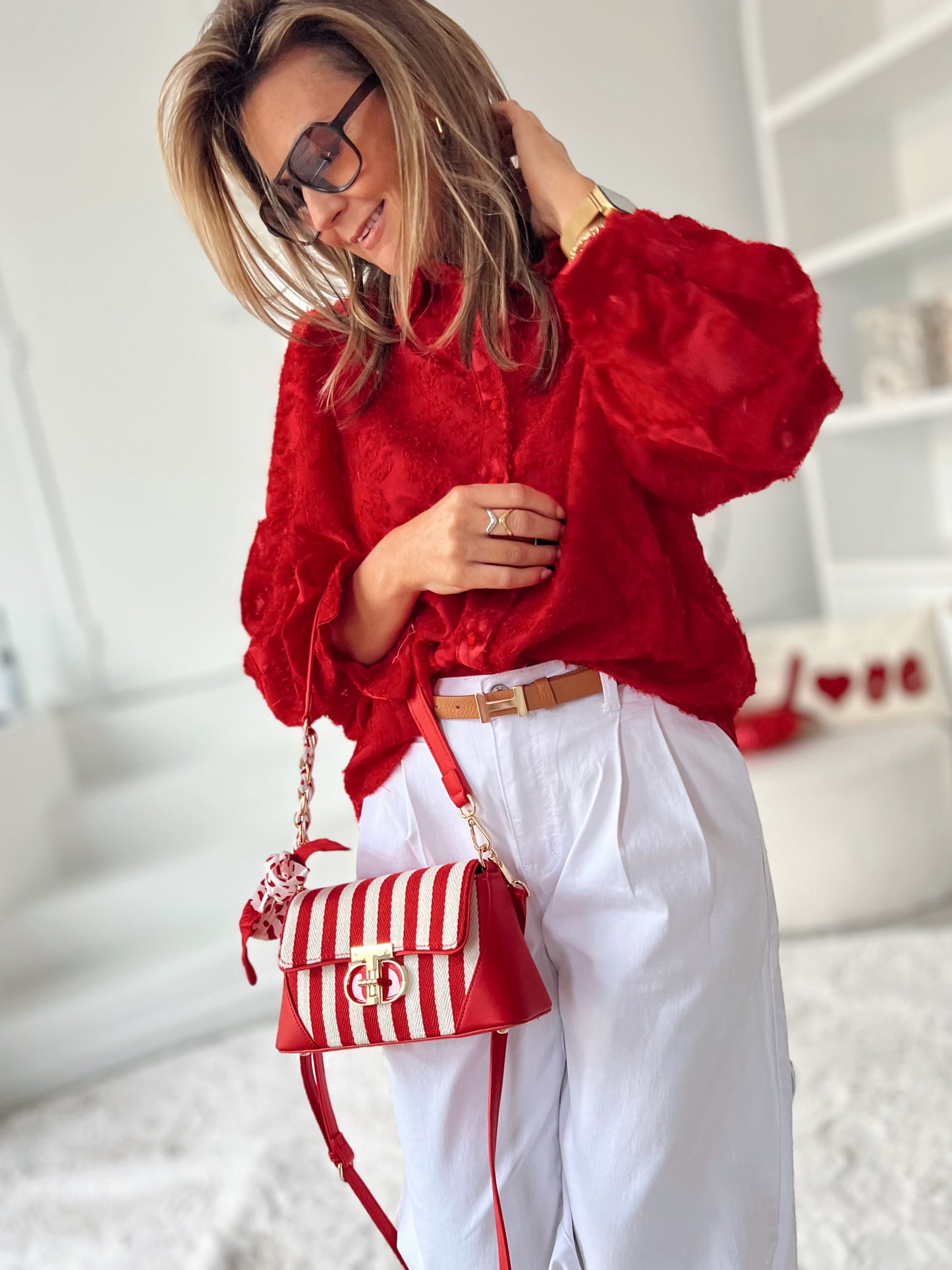 LILY RED BLOUSE
