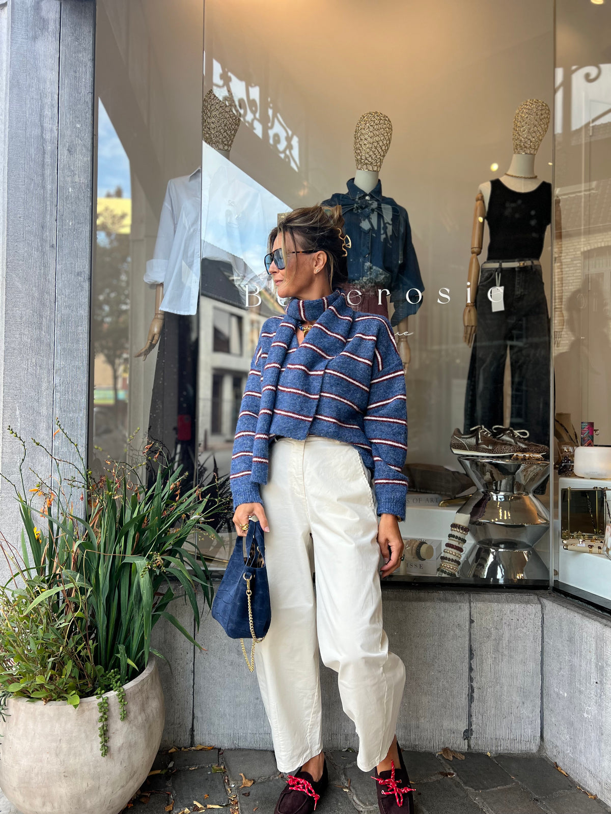 MALIA CARDIGAN & SCARF BLUE