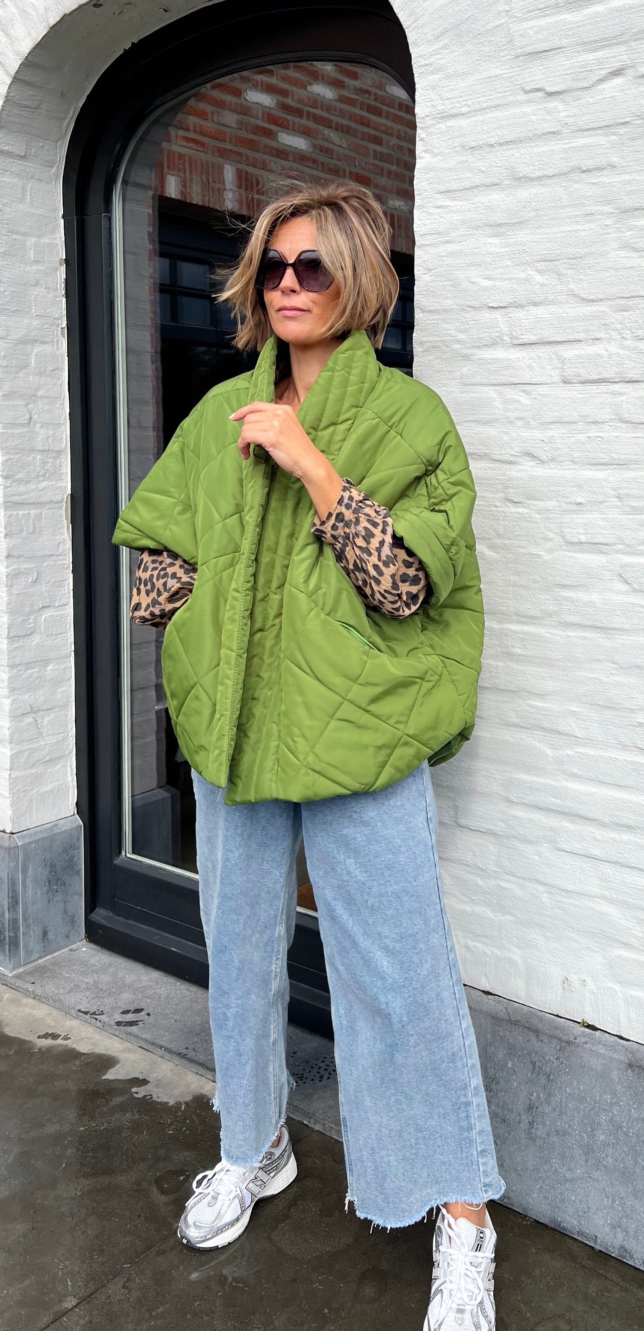 PADDED PONCHO GILET GREEN