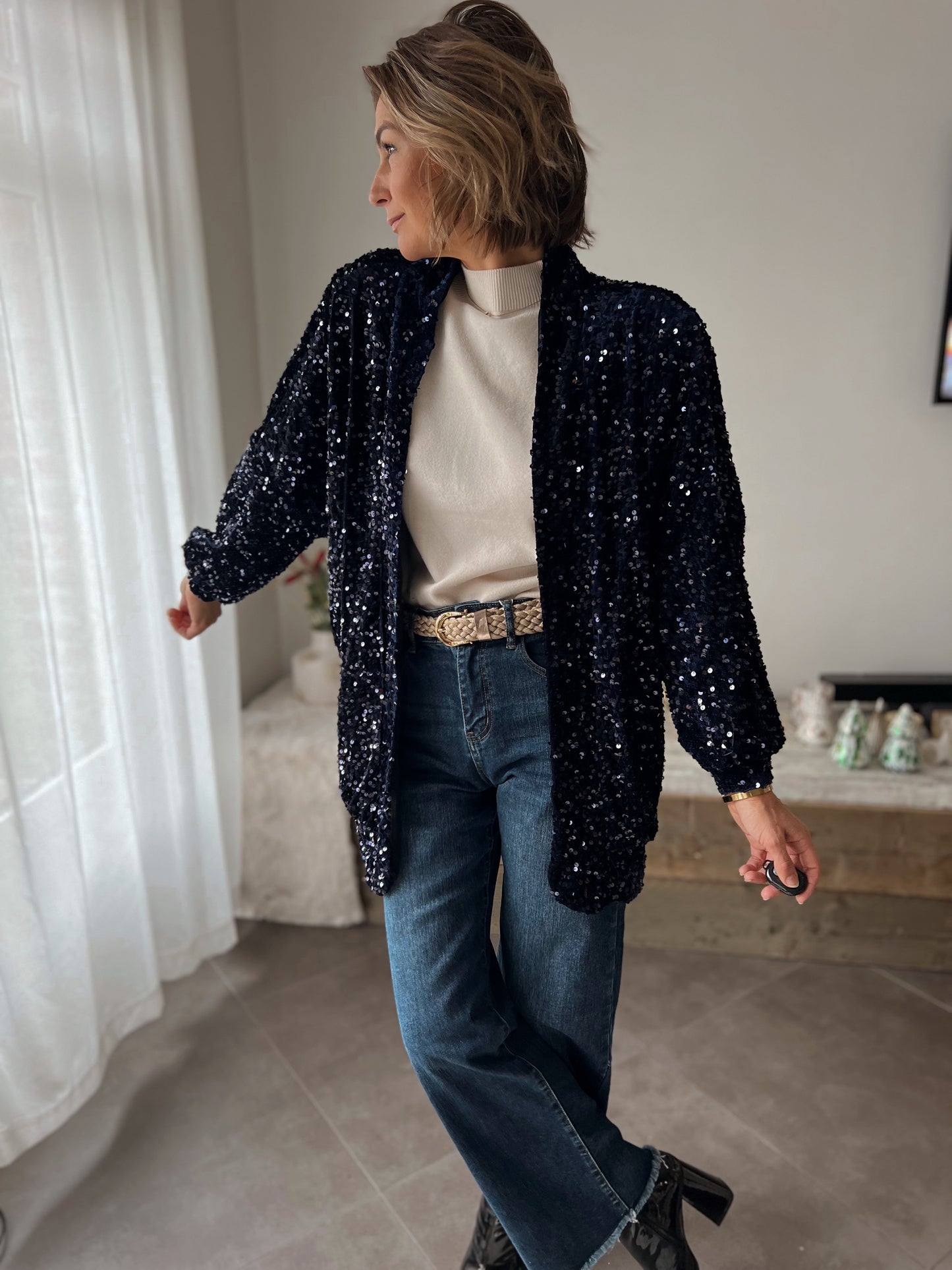 MARGOT VELVET CARDIGAN NIGHTBLUE