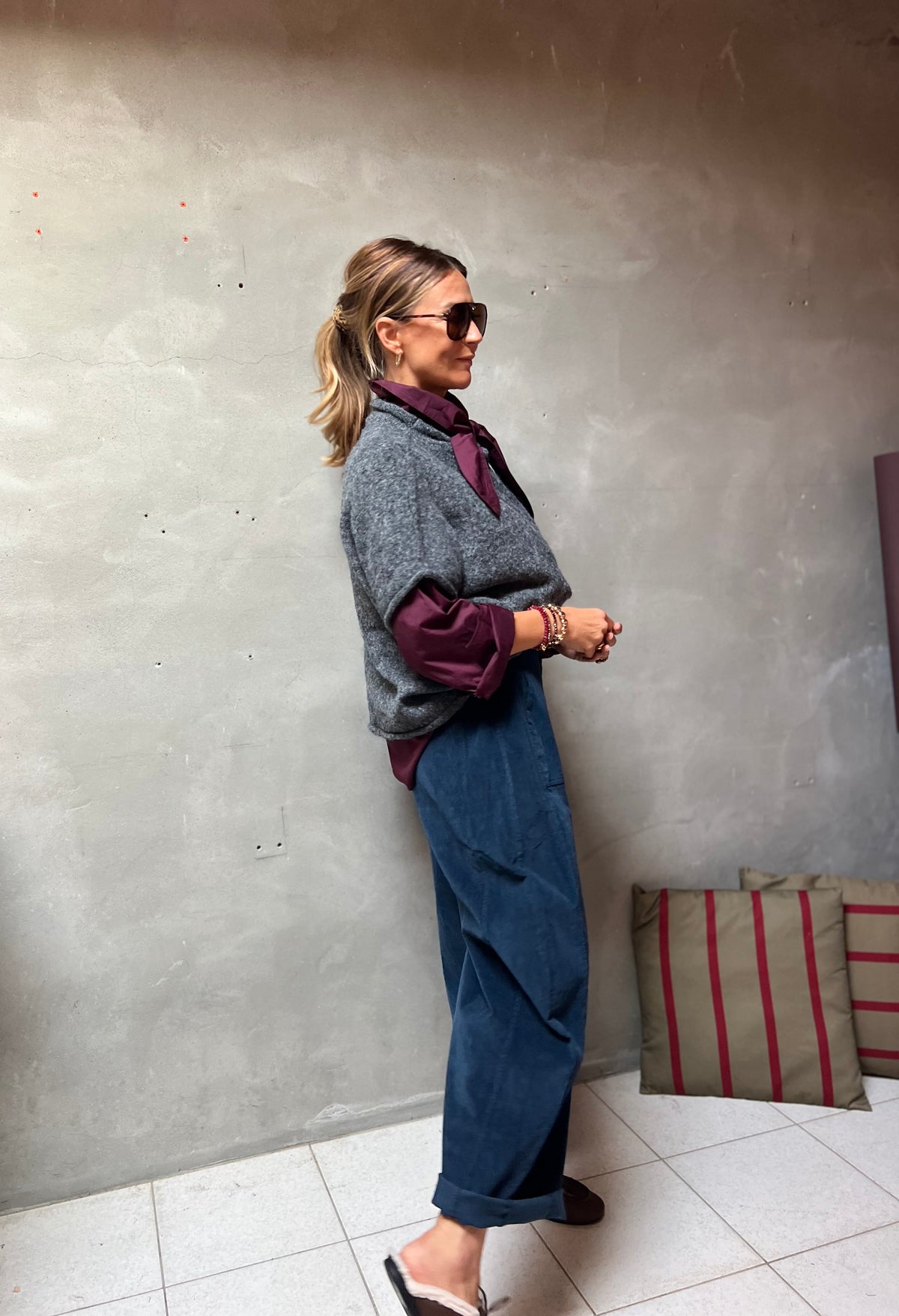 VELOURS MARINE PANTS