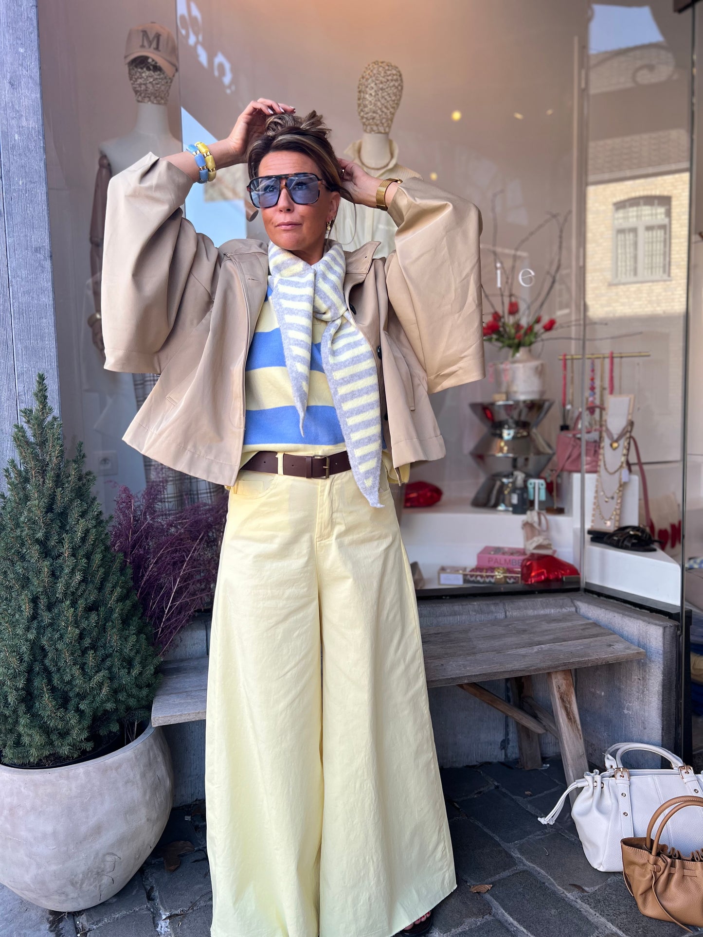 WIDE LEG PANTS YELLOW