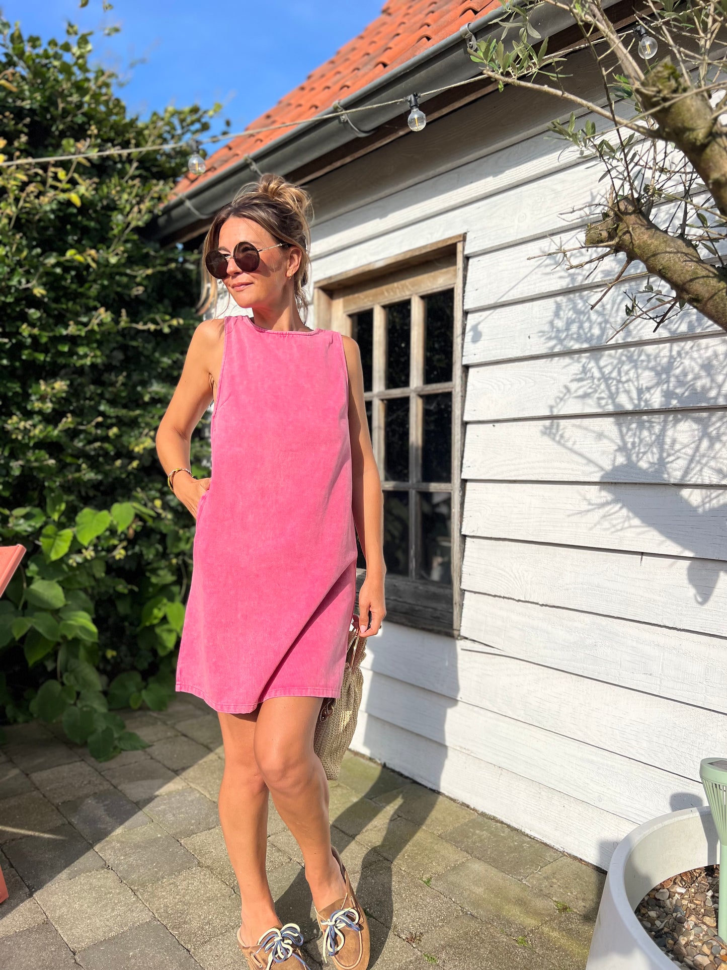 JESS DENIM DRESS PINK
