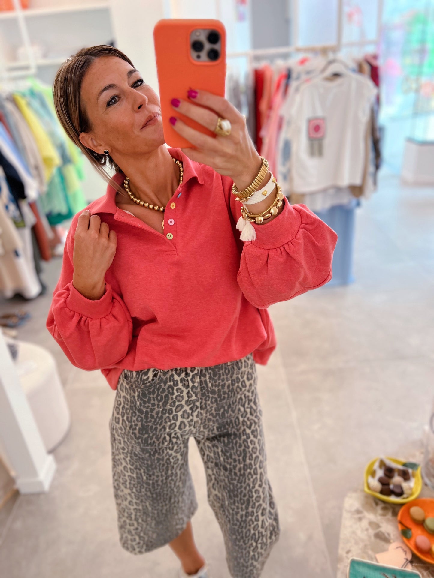 POLO SWEATER CORAL