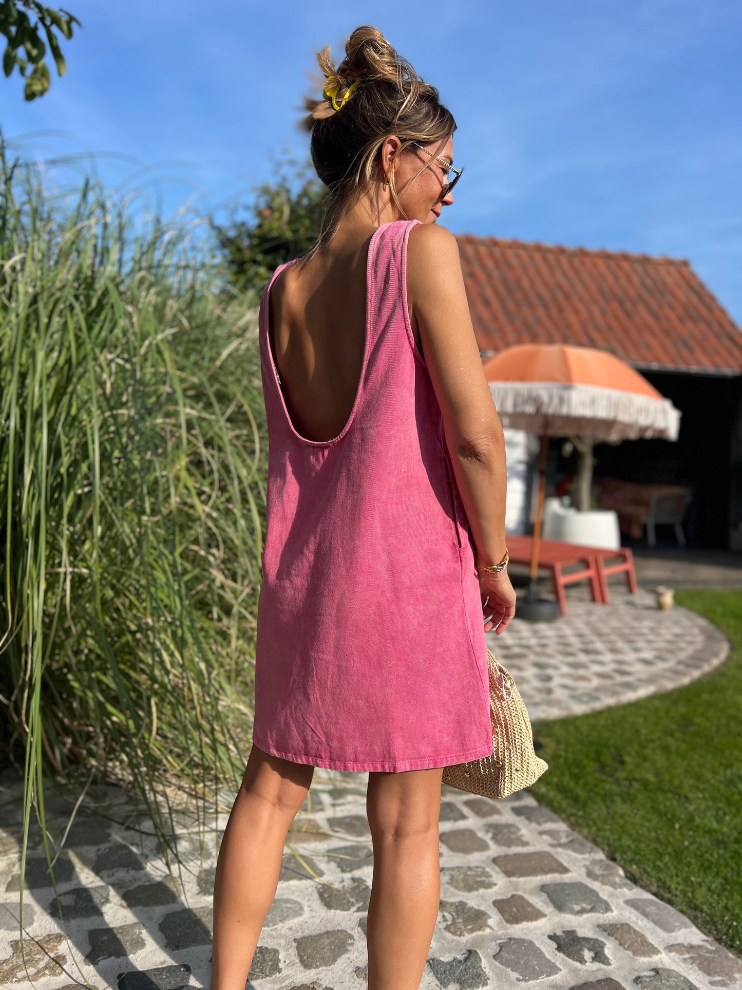 JESS DENIM DRESS PINK
