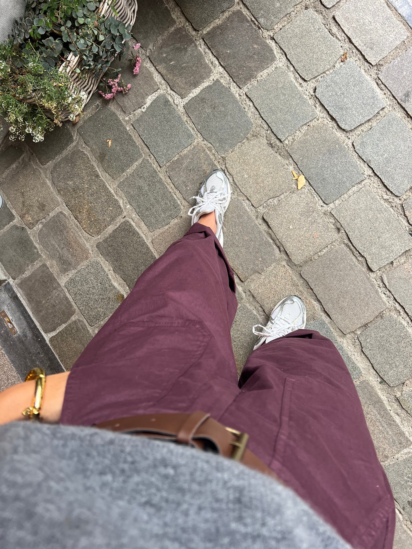 BARREL PANTS BURGUNDY