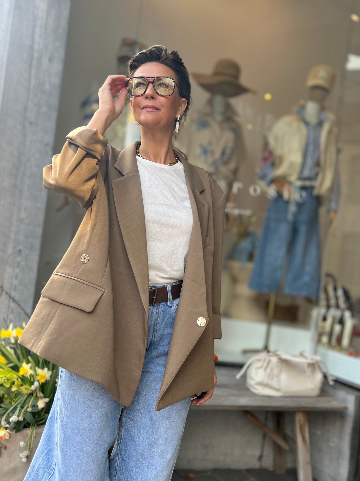 OVERSIZED CHECKED BLAZER