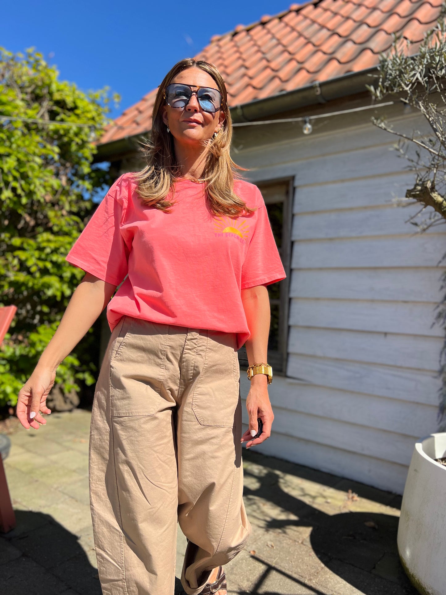 BEACH CLUB T-SHIRT CORAL