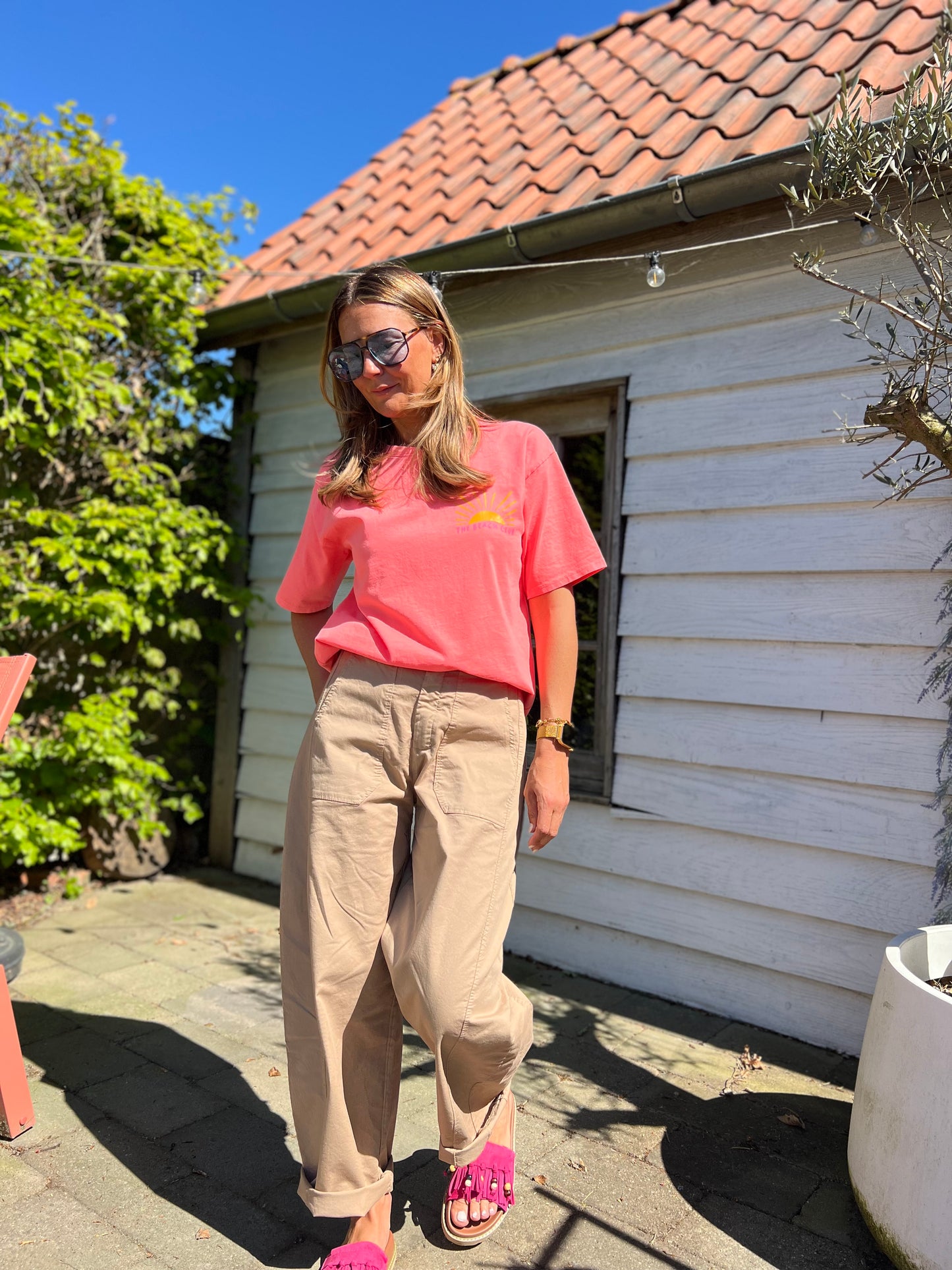 BEACH CLUB T-SHIRT CORAL