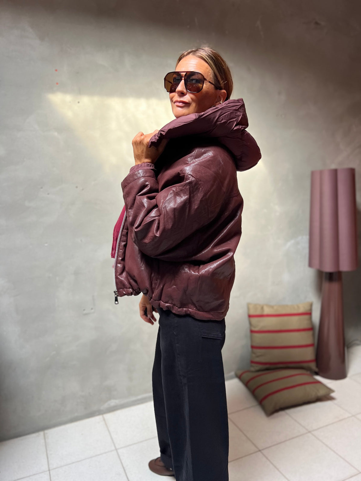 JONAH PUFFER JACKET BURGUNDY