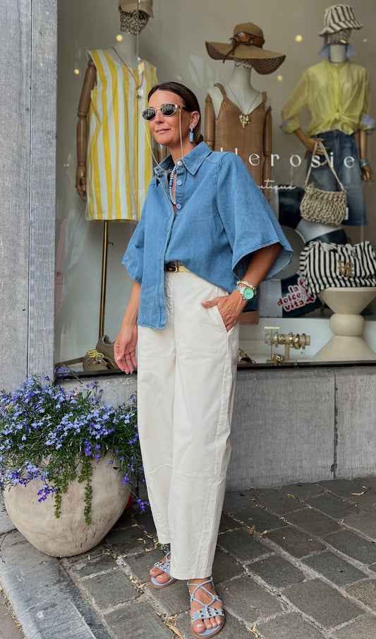 YAZZY BARREL PANTS ECRU