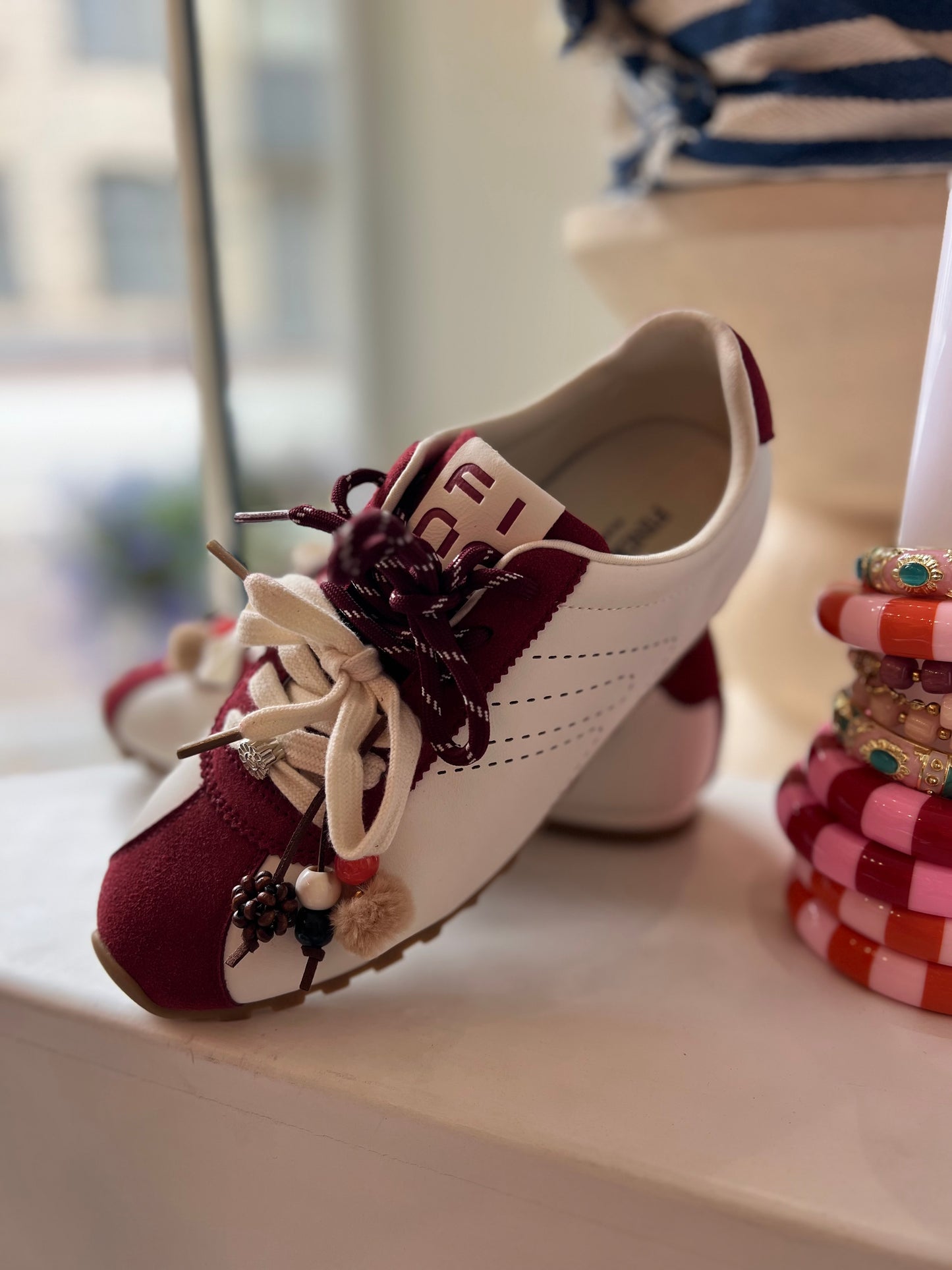 SNEAKERS BORDEAUX/WHITE