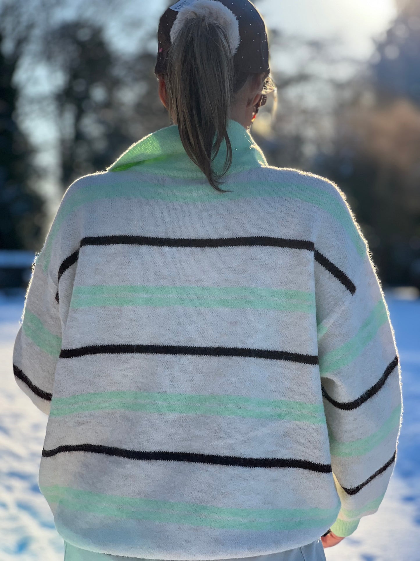 SALM KNITTED POLOSHIRT groen/beige