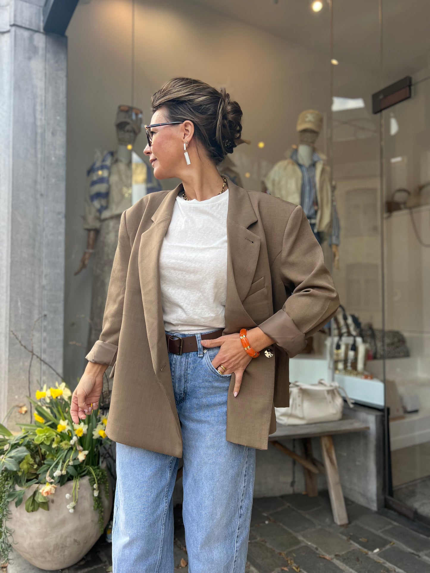 OVERSIZED CHECKED BLAZER