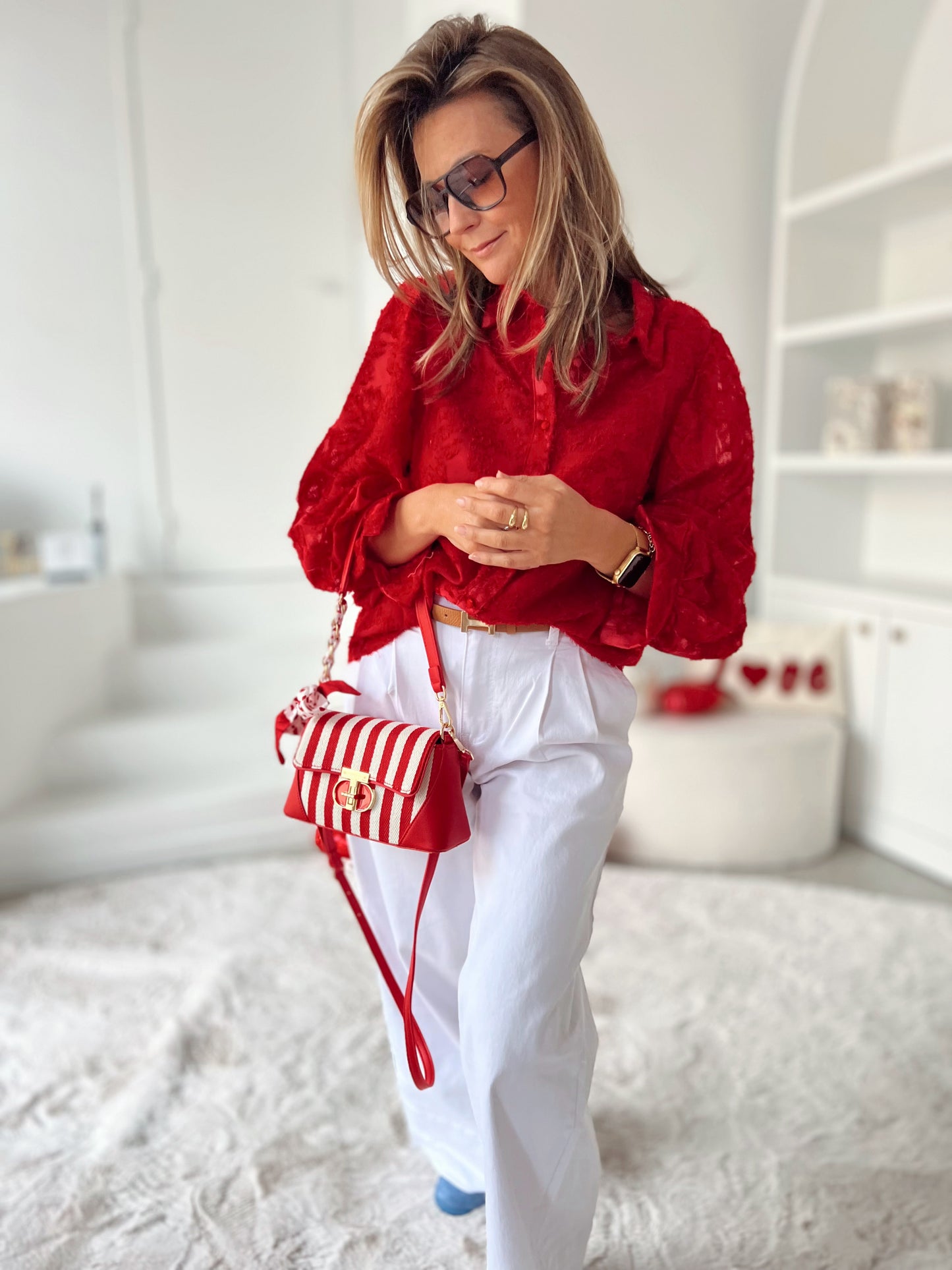 LILY RED BLOUSE