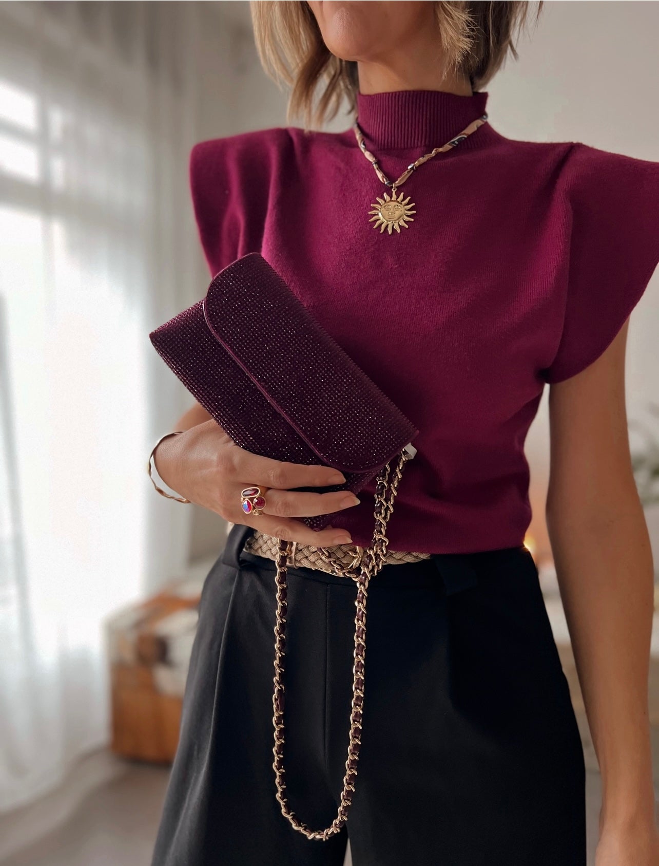 INSPIRED CLUTCH BURGUNDY