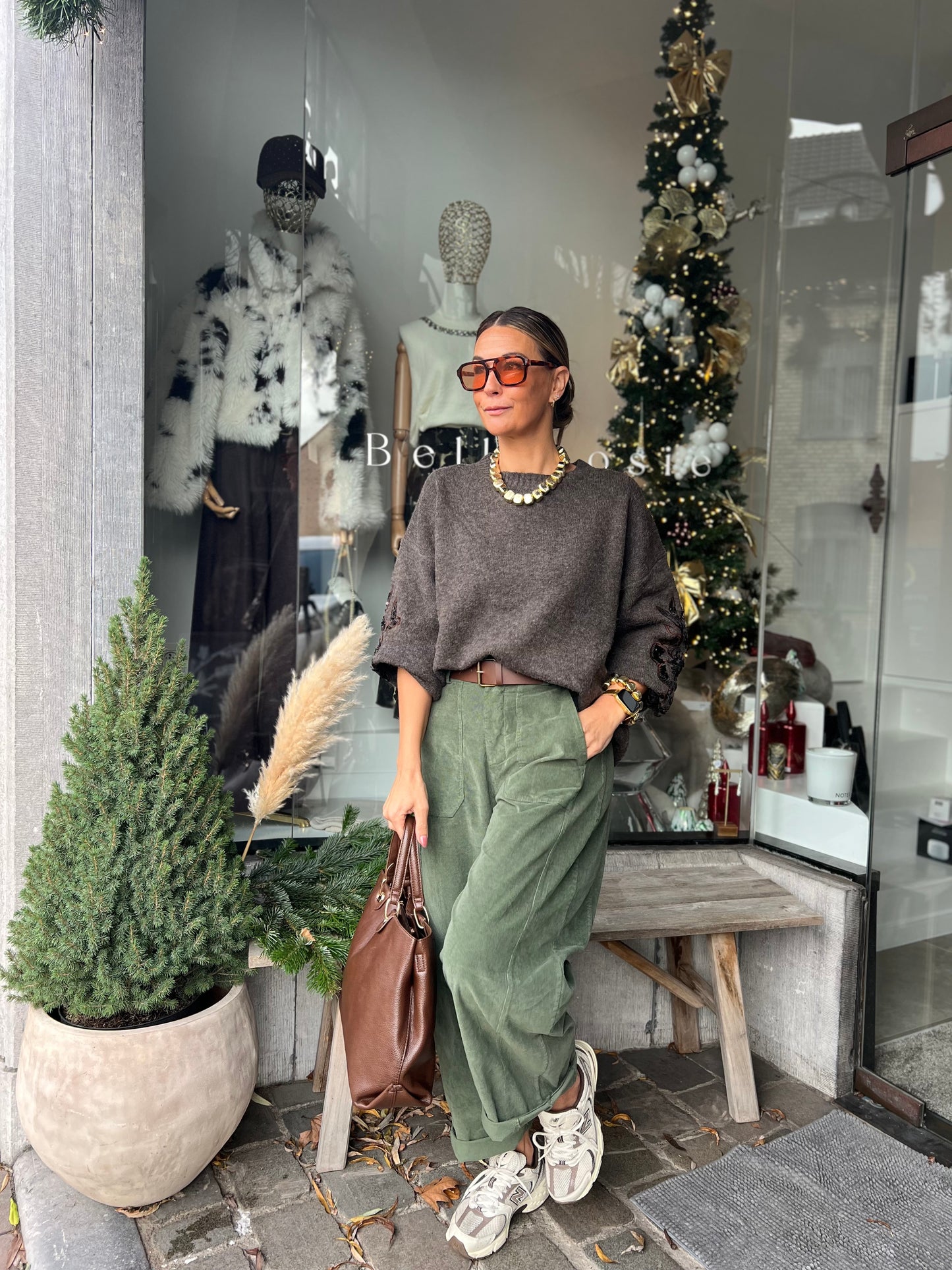 BARREL PANTS VELOURS WOODYGREEN