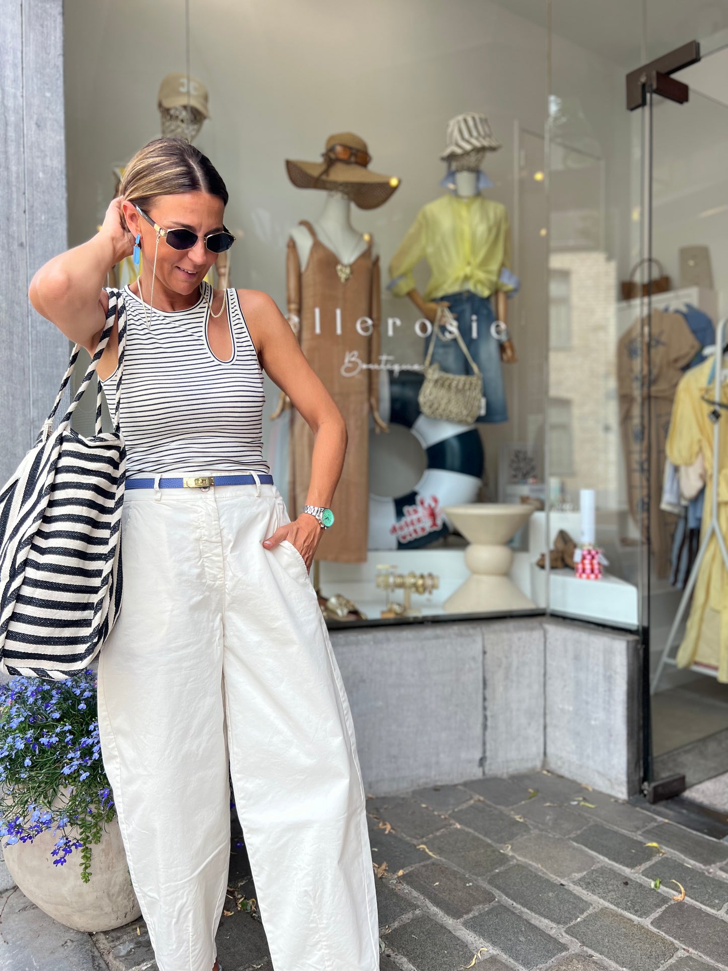 YAZZY BARREL PANTS ECRU