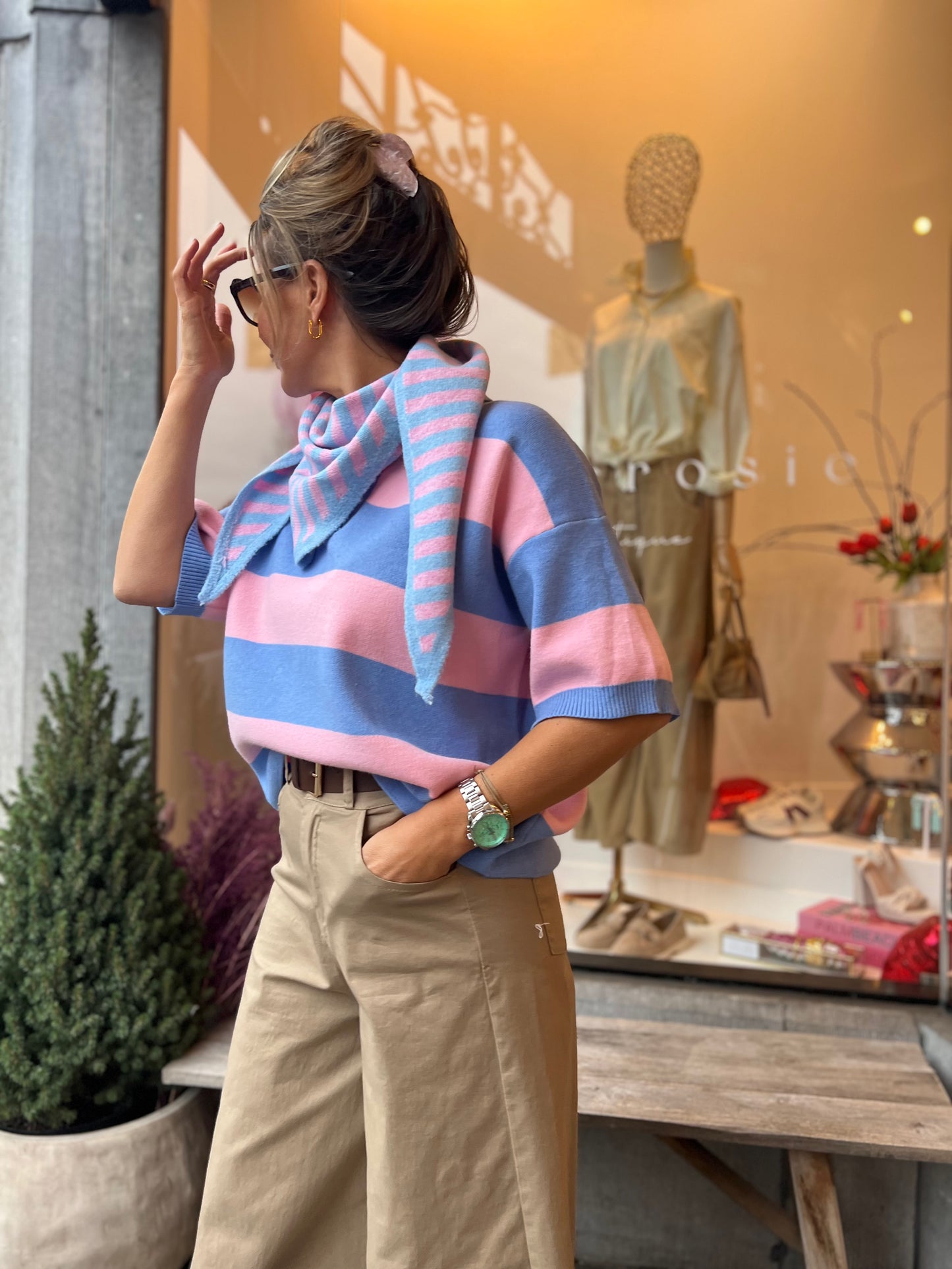 SJAALTJE ROZE/BLAUW