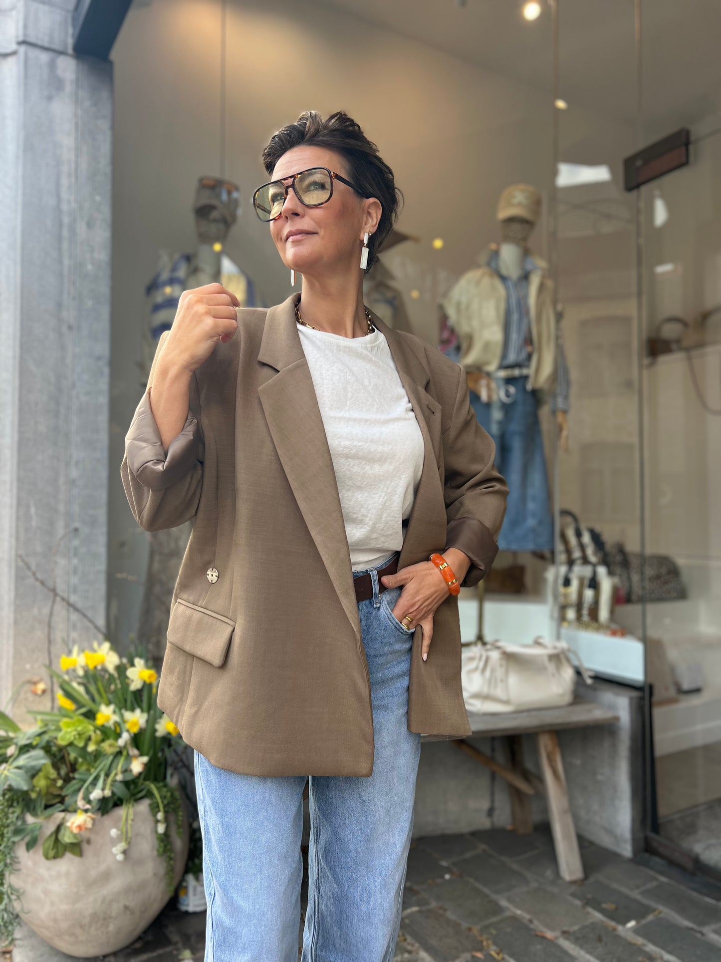 OVERSIZED CHECKED BLAZER