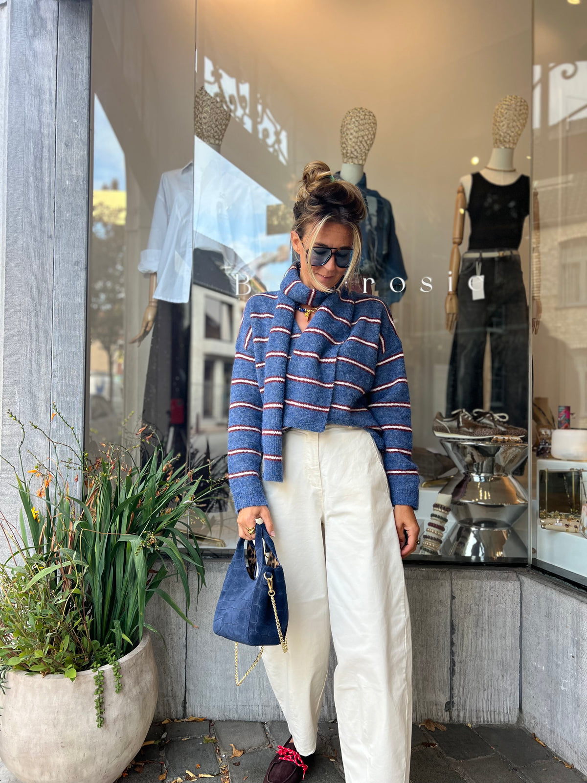 MALIA CARDIGAN & SCARF BLUE
