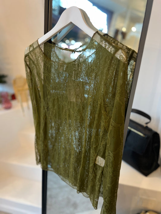 LACE TOP GREEN
