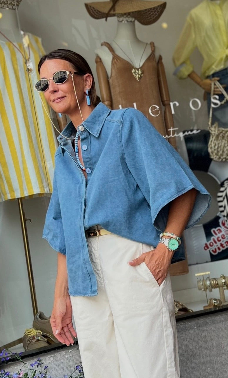 NORMY DENIM BLOUSE laatste S