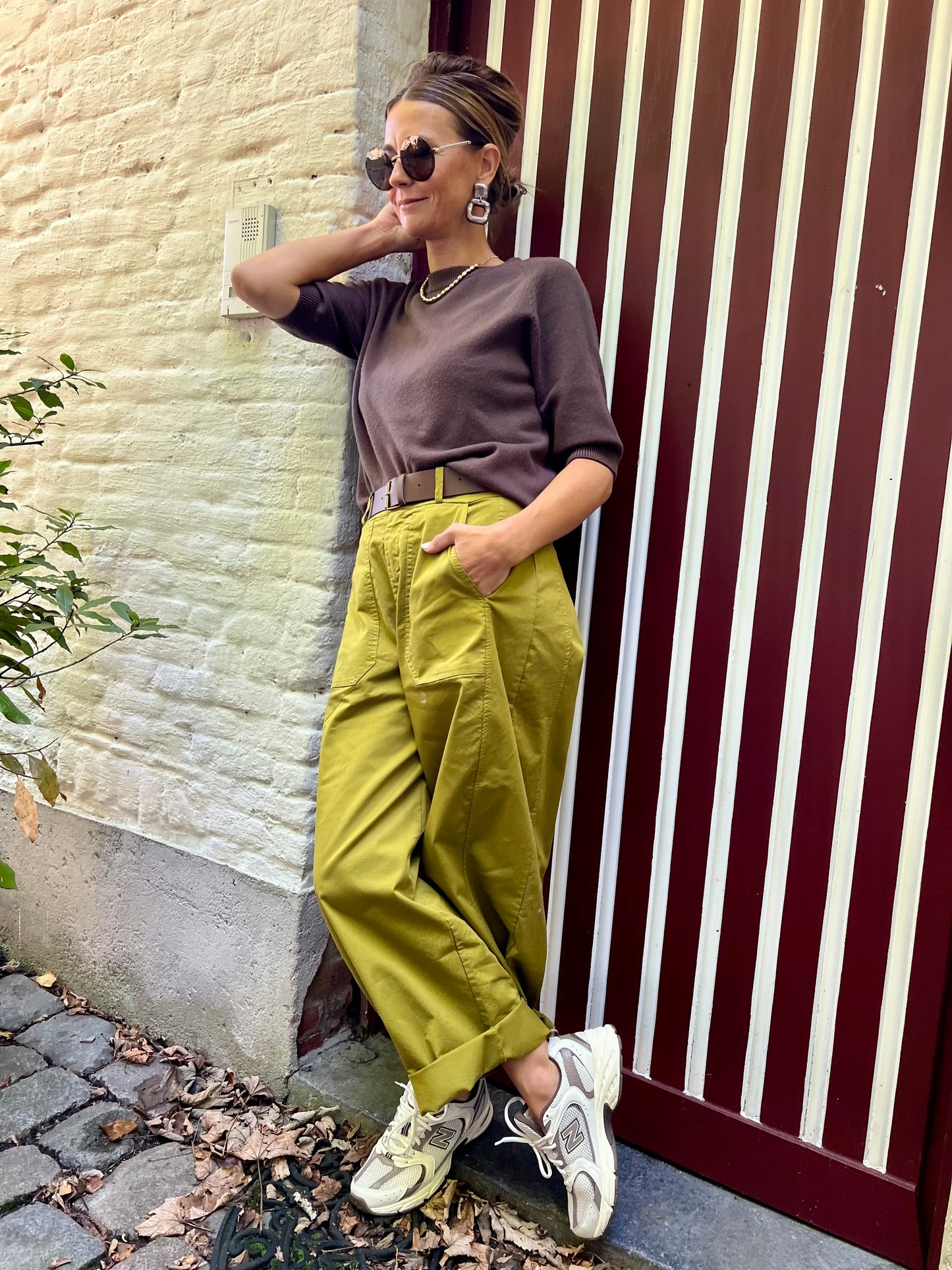 BARREL PANTS OLIVE