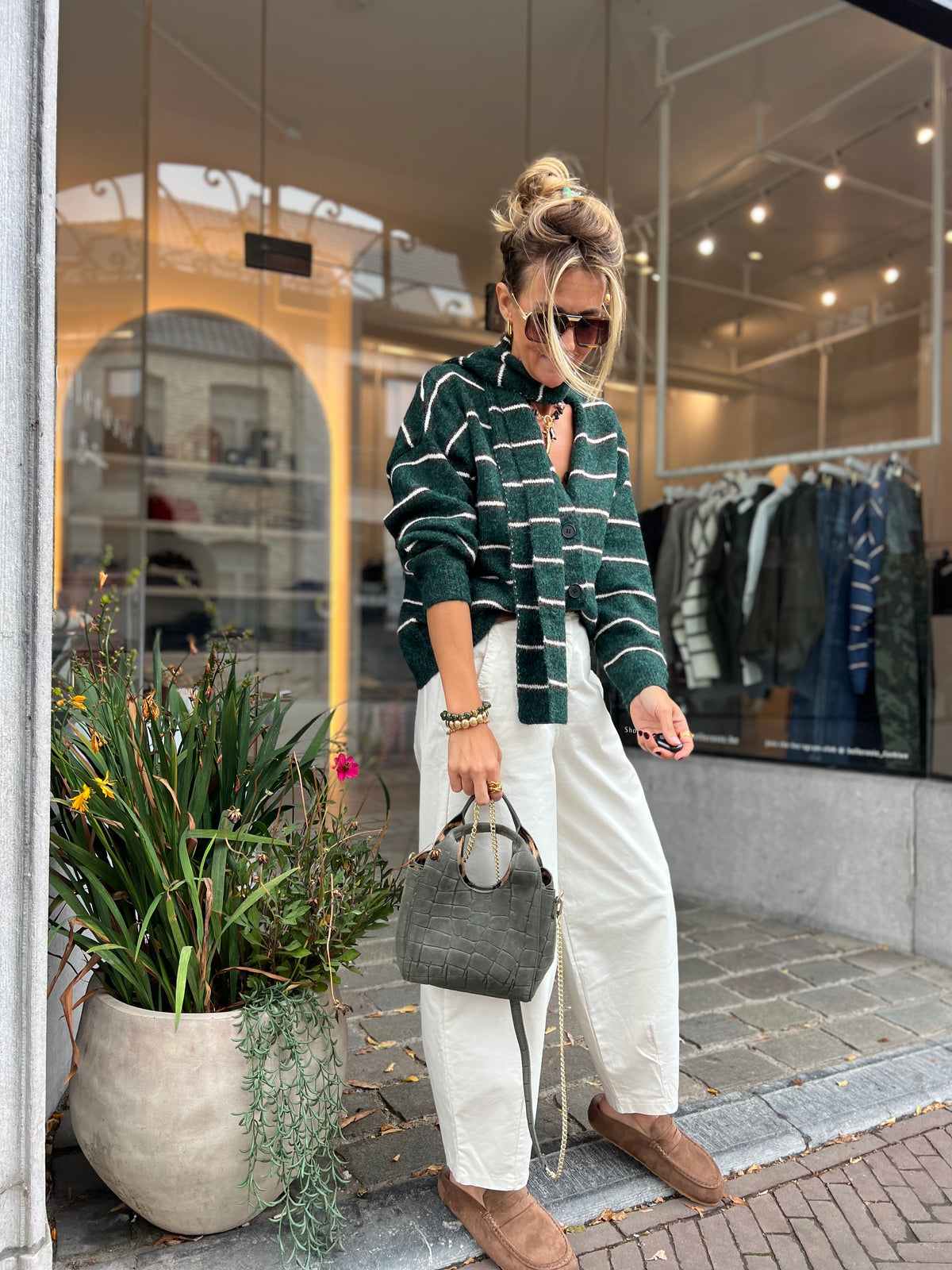 MALIA CARDIGAN & SCARF GREEN