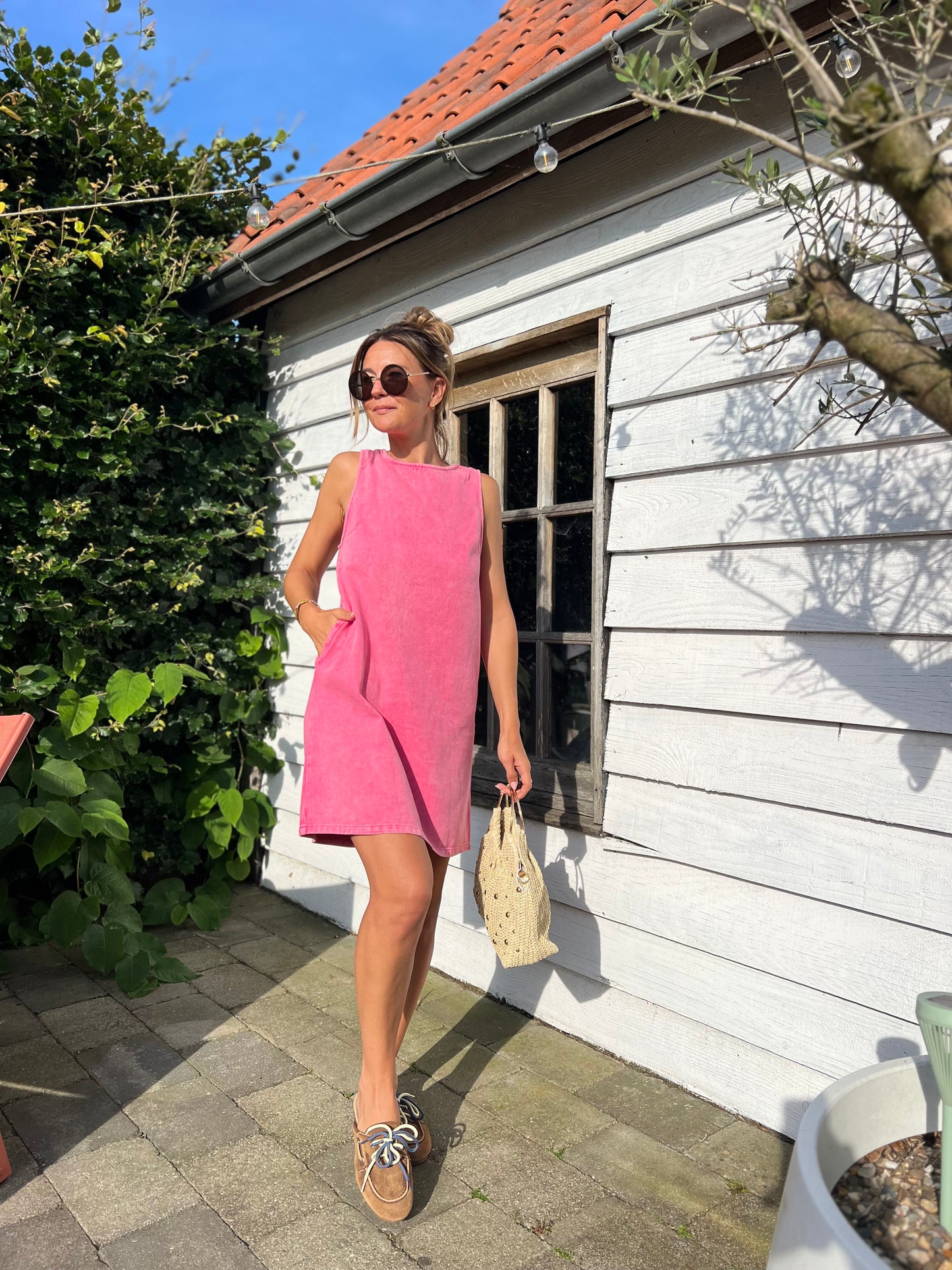 JESS DENIM DRESS PINK