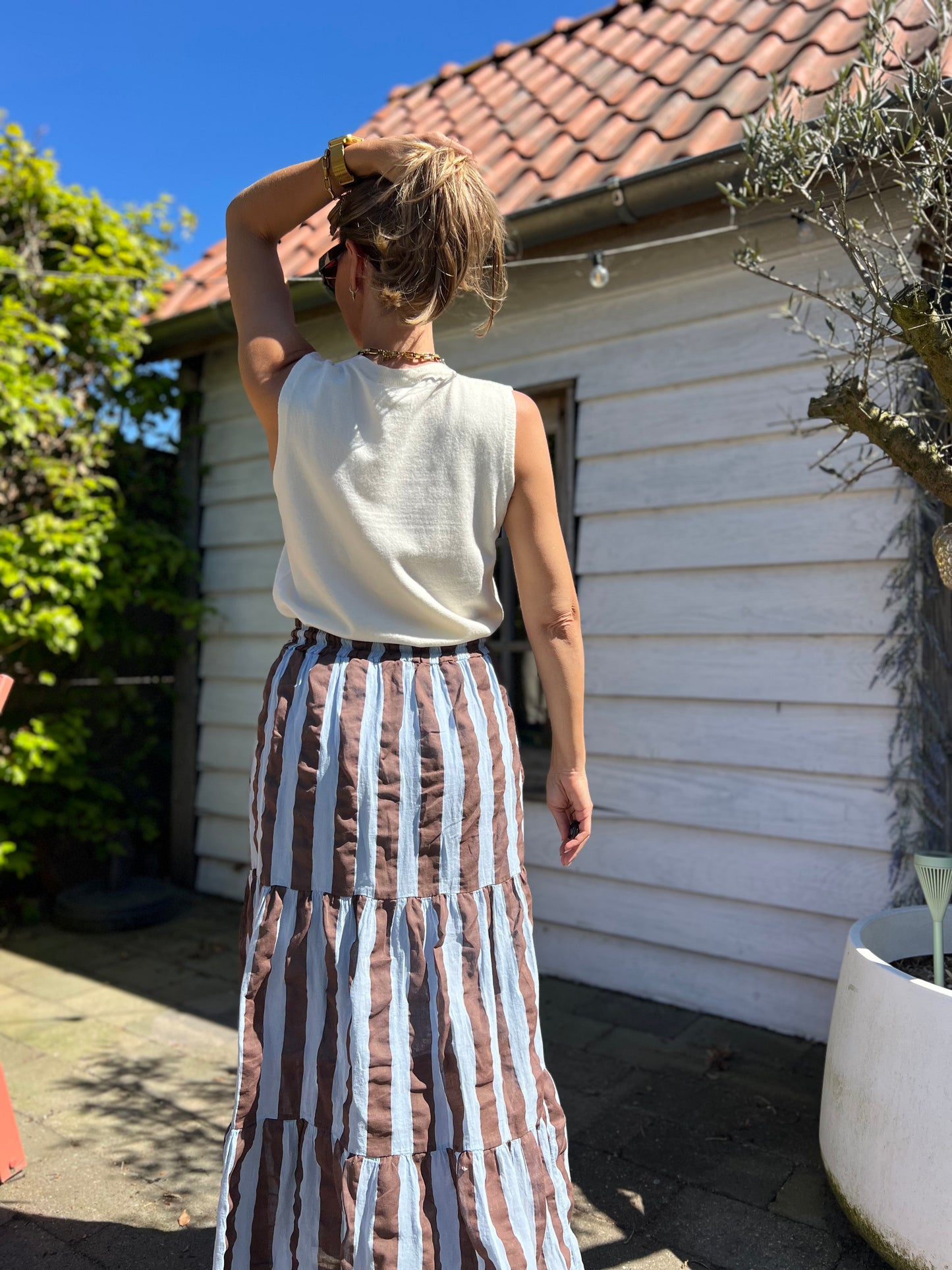 BALI BLUE AND BROWN SKIRT