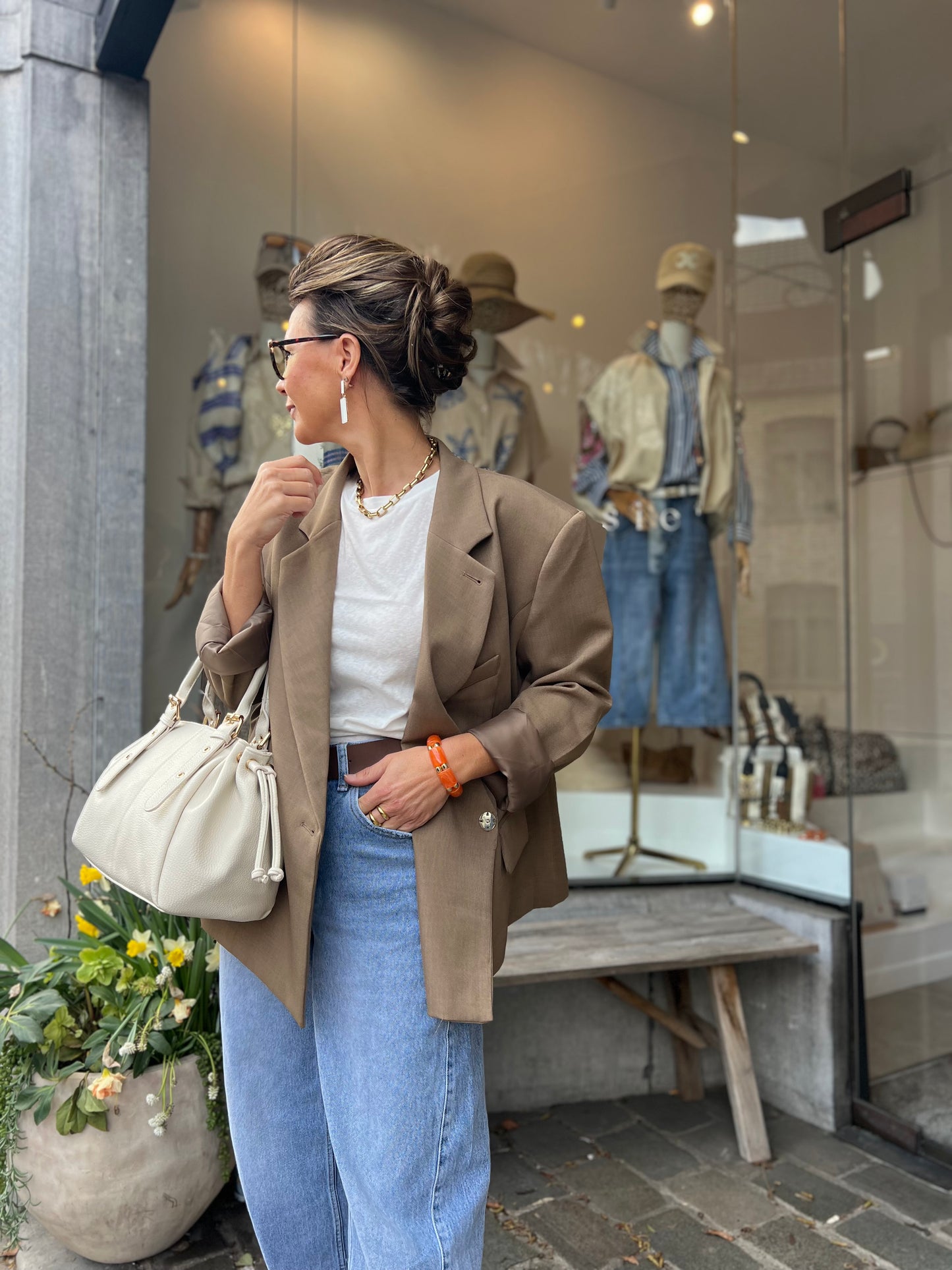 OVERSIZED CHECKED BLAZER
