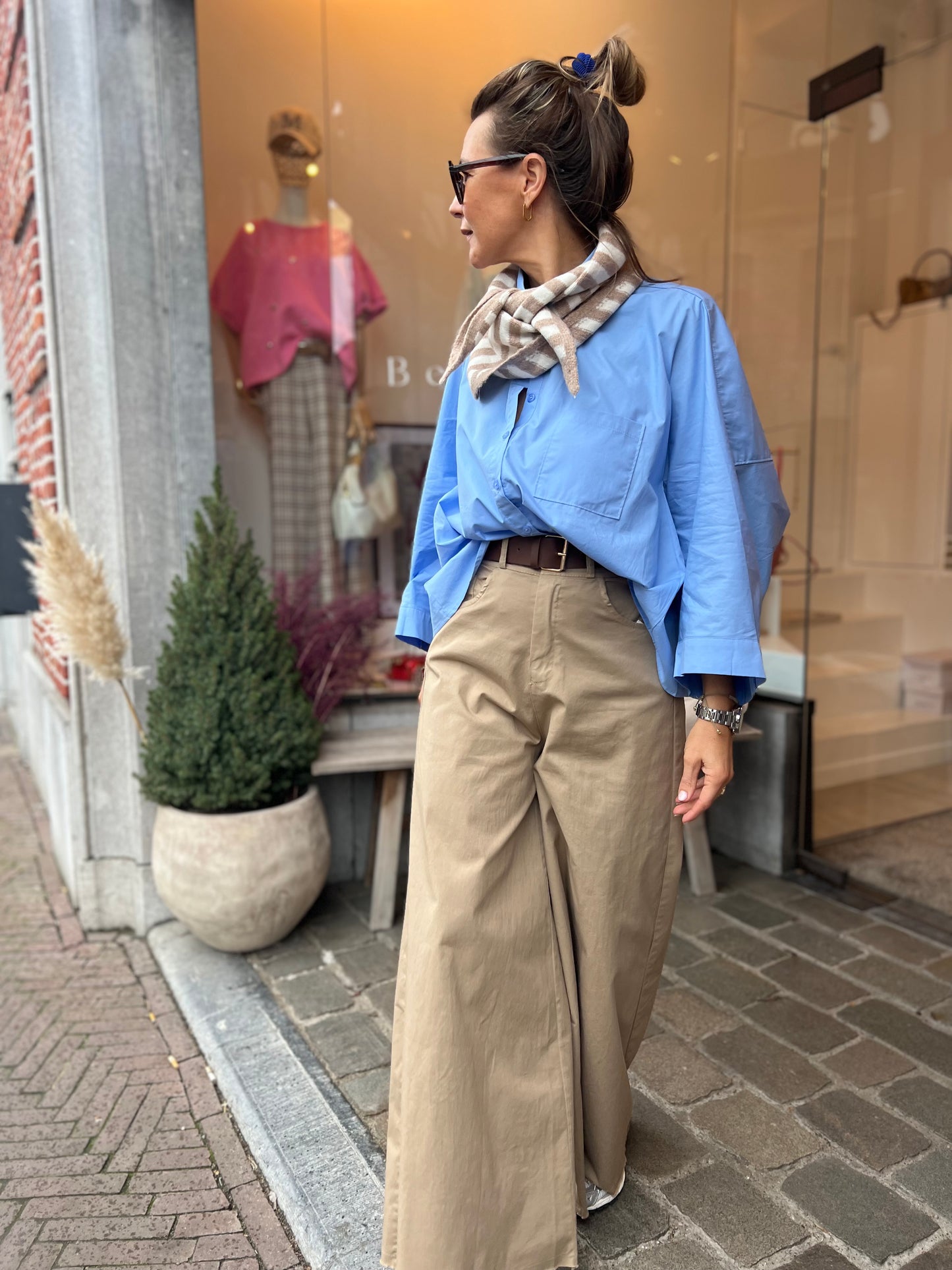 POPLIN BLOUSE SKYBLUE