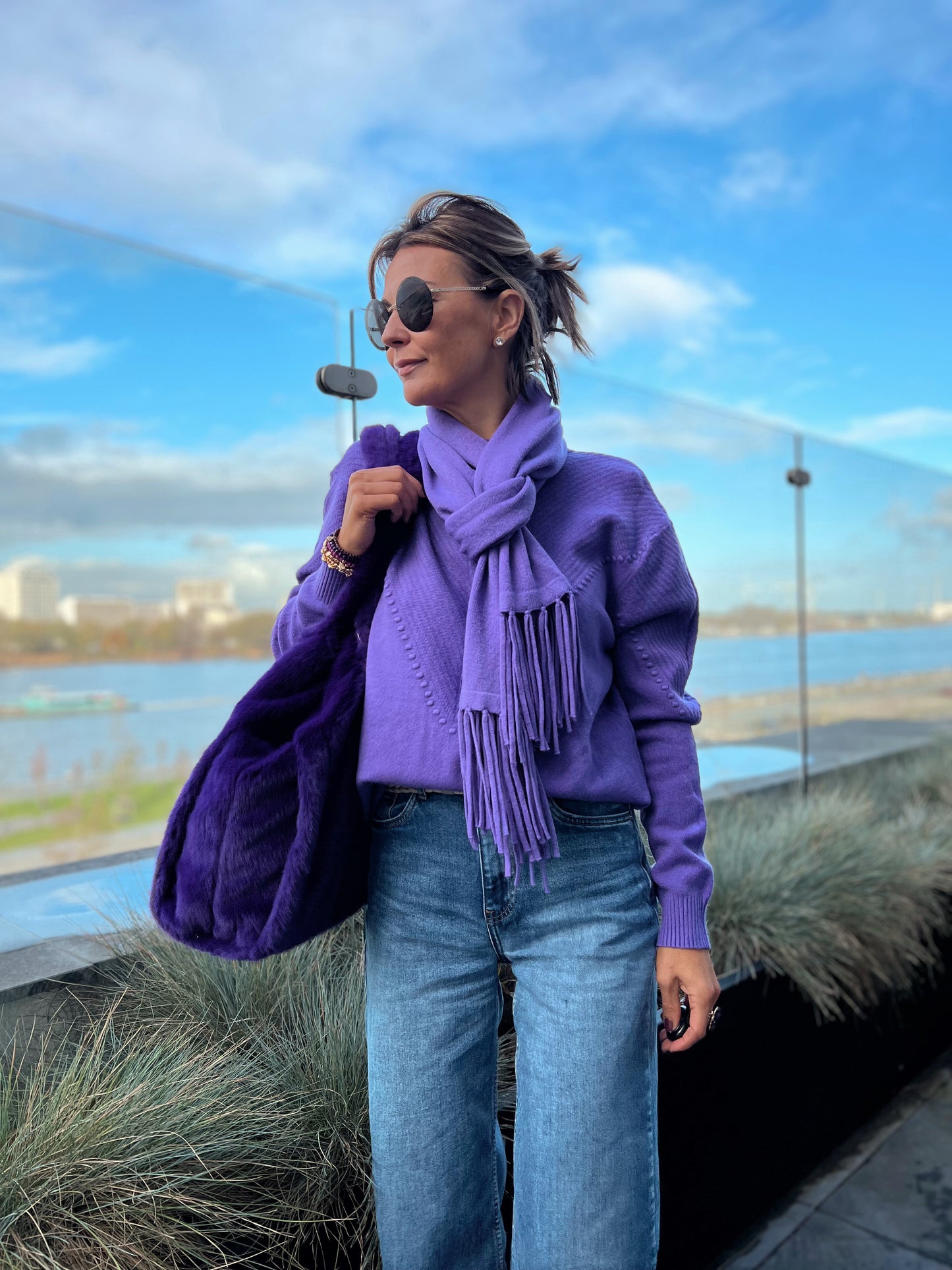 MARLIES PURPLE PULL MET SJAAL