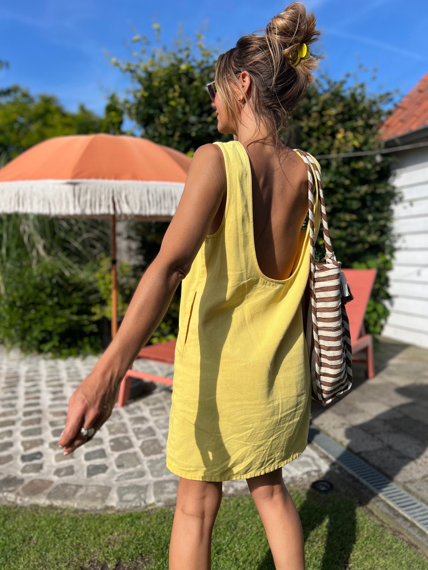 JESS DENIM DRESS YELLOW