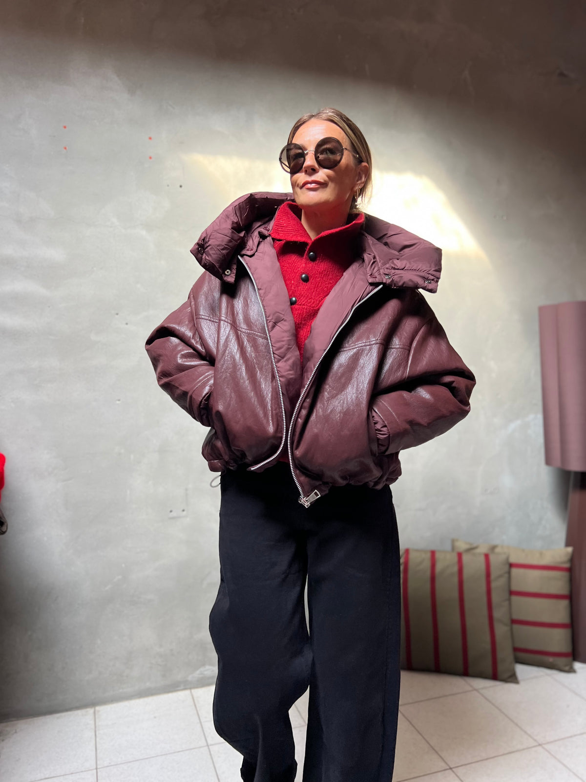 JONAH PUFFER JACKET BURGUNDY